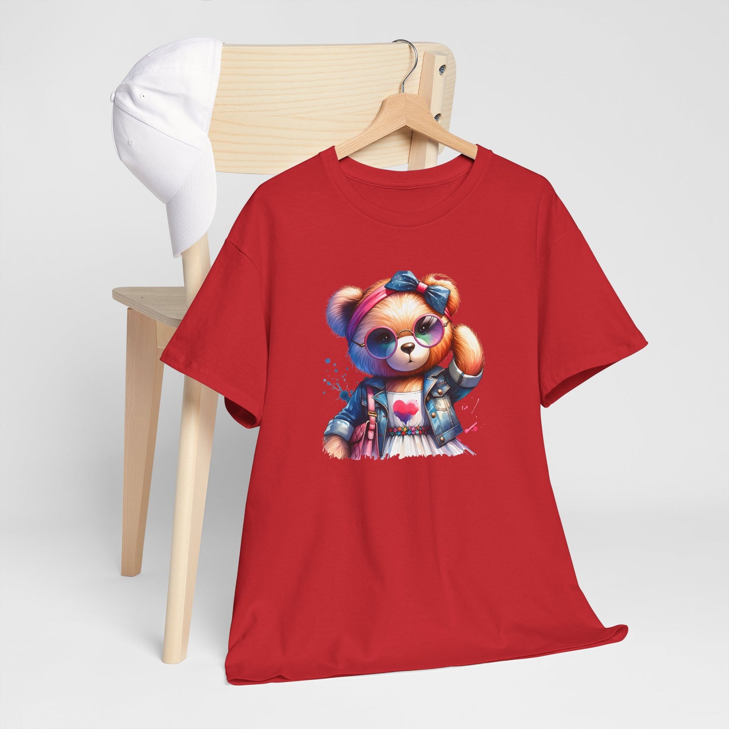 Princess Grace Cute Teddy Bear Unisex Heavy Cotton Tee Playful Graphic T-Shirt for All Ages