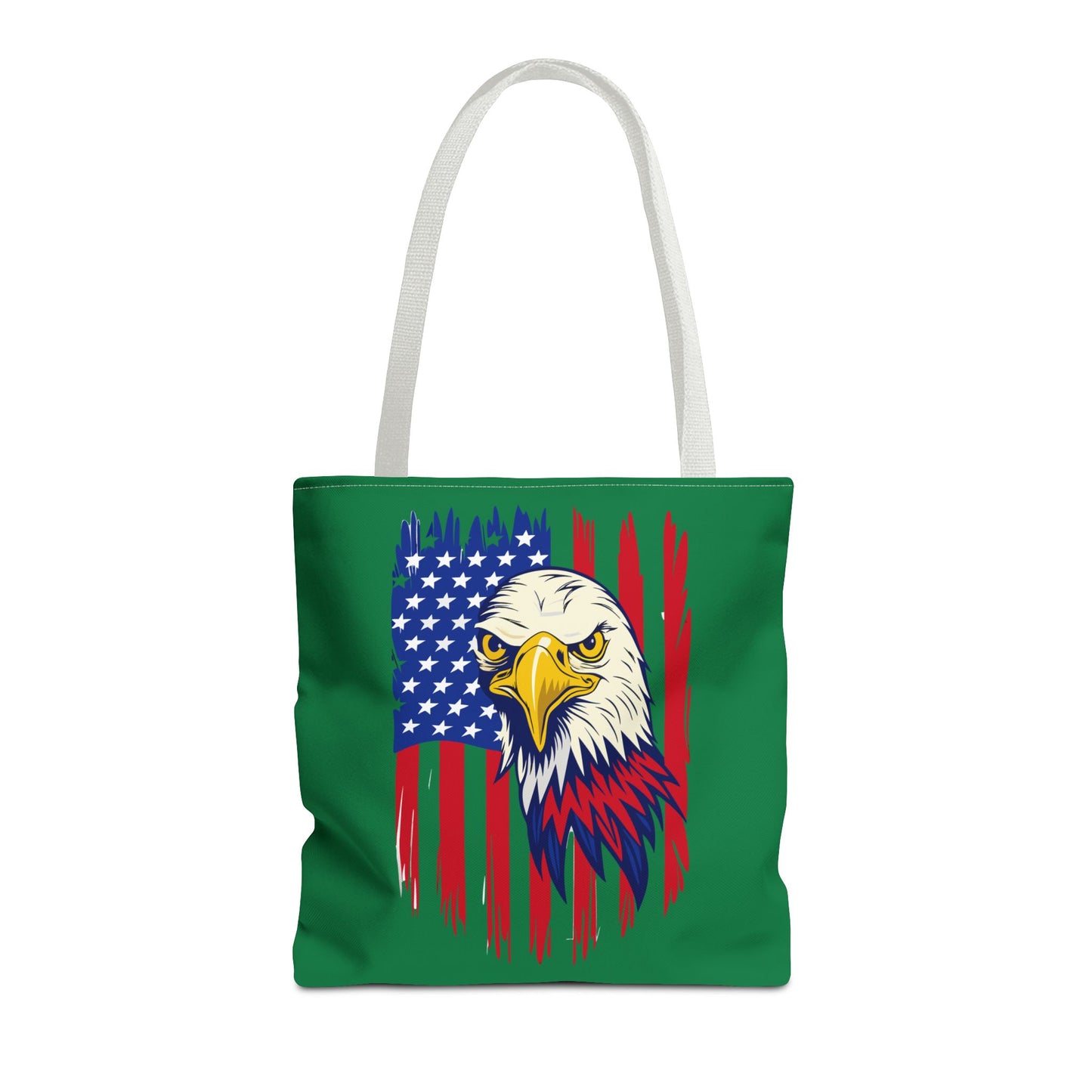 Princess Grace Eagle American Flag Tote Bag Patriotic Green Carryall for Celebrations