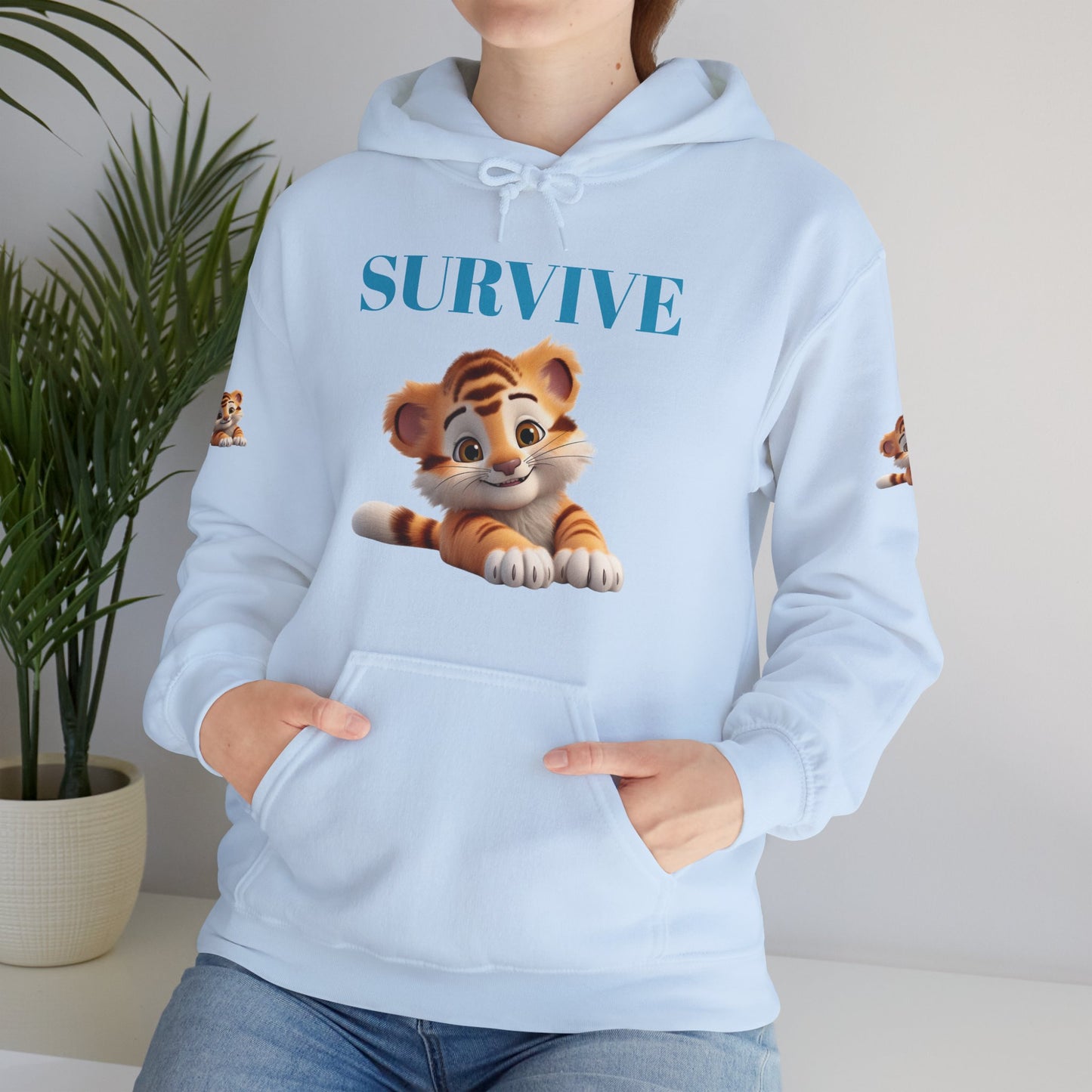 Princess Grace Survive Cute Tiger Survival Hooded Sweatshirt for Animal Lovers