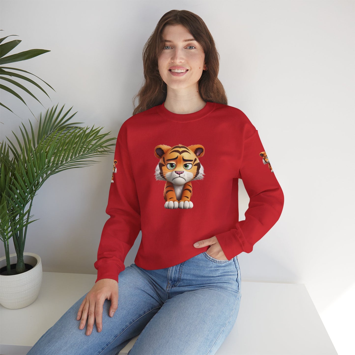 Princess Grace Cute Tiger Graphic Unisex Crewneck Sweatshirt