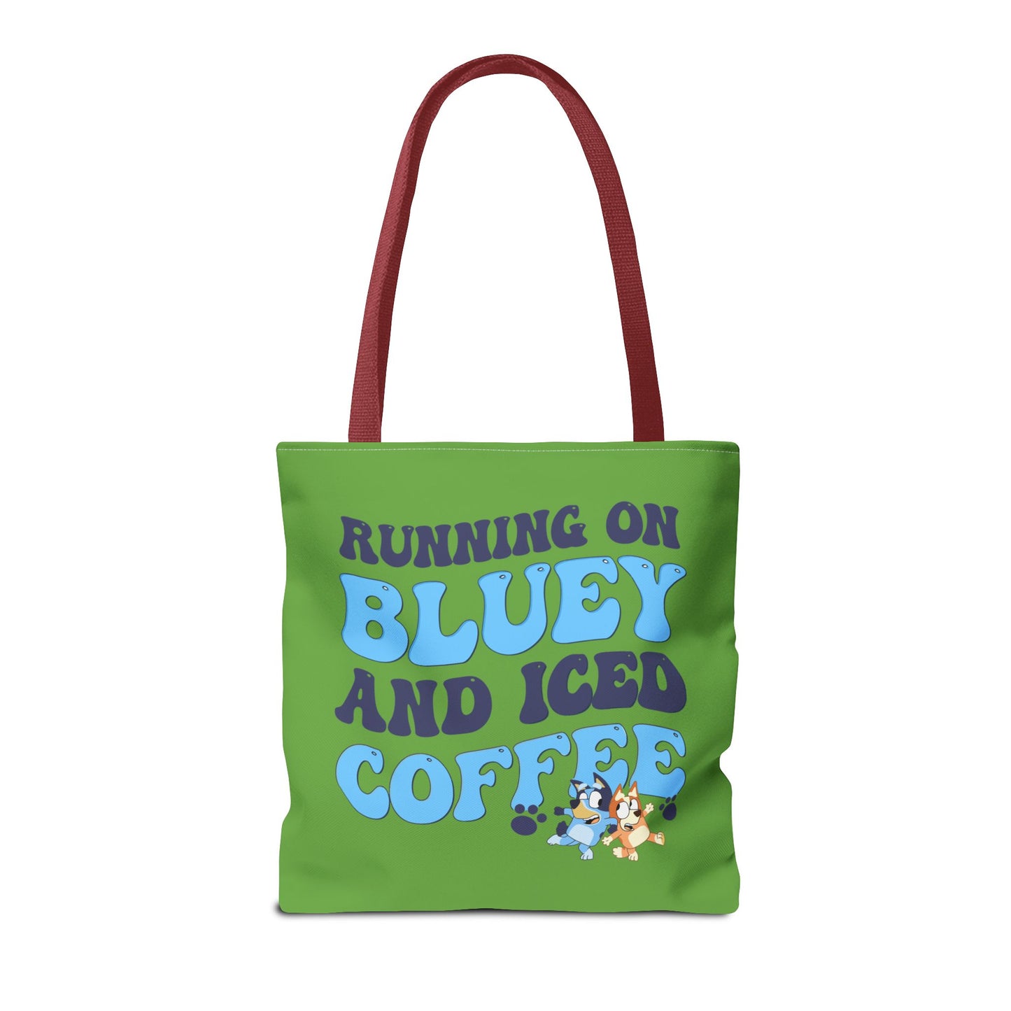Princess Grace Bluey Coffee Lover Tote Bag Running on Bluey and Iced Coffee