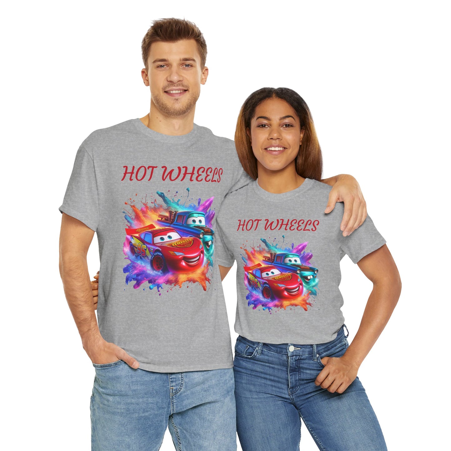 Princess Grace Hot Wheels Cotton Tee Fun and Colorful Graphic T-Shirt for Car Lovers