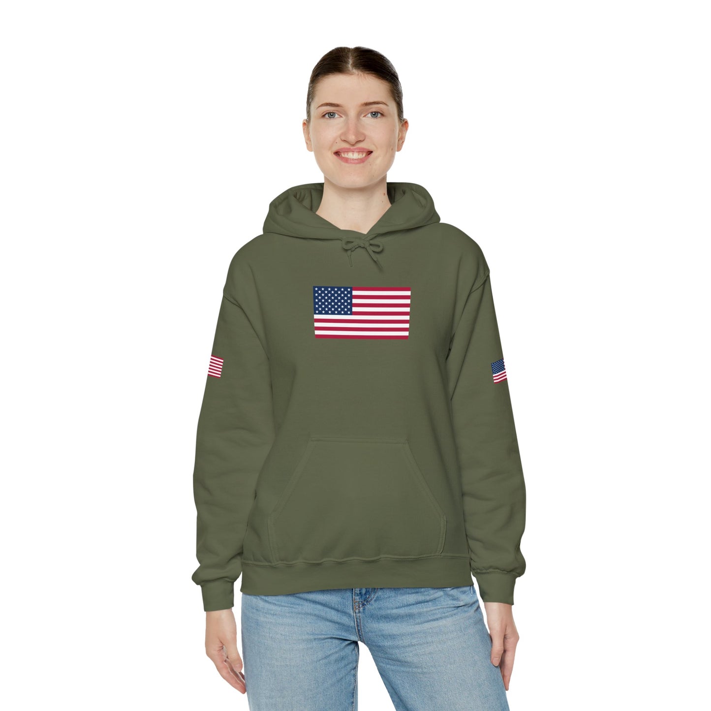 Princess Grace Patriotic American Flag Hoodie Unisex Heavy Blend Sweatshirt