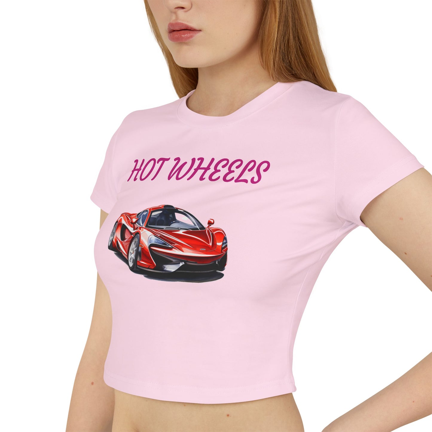 Princess Grace Hot Wheels Women's Baby Tee Cool Car Graphic T-Shirt for Car Enthusiasts