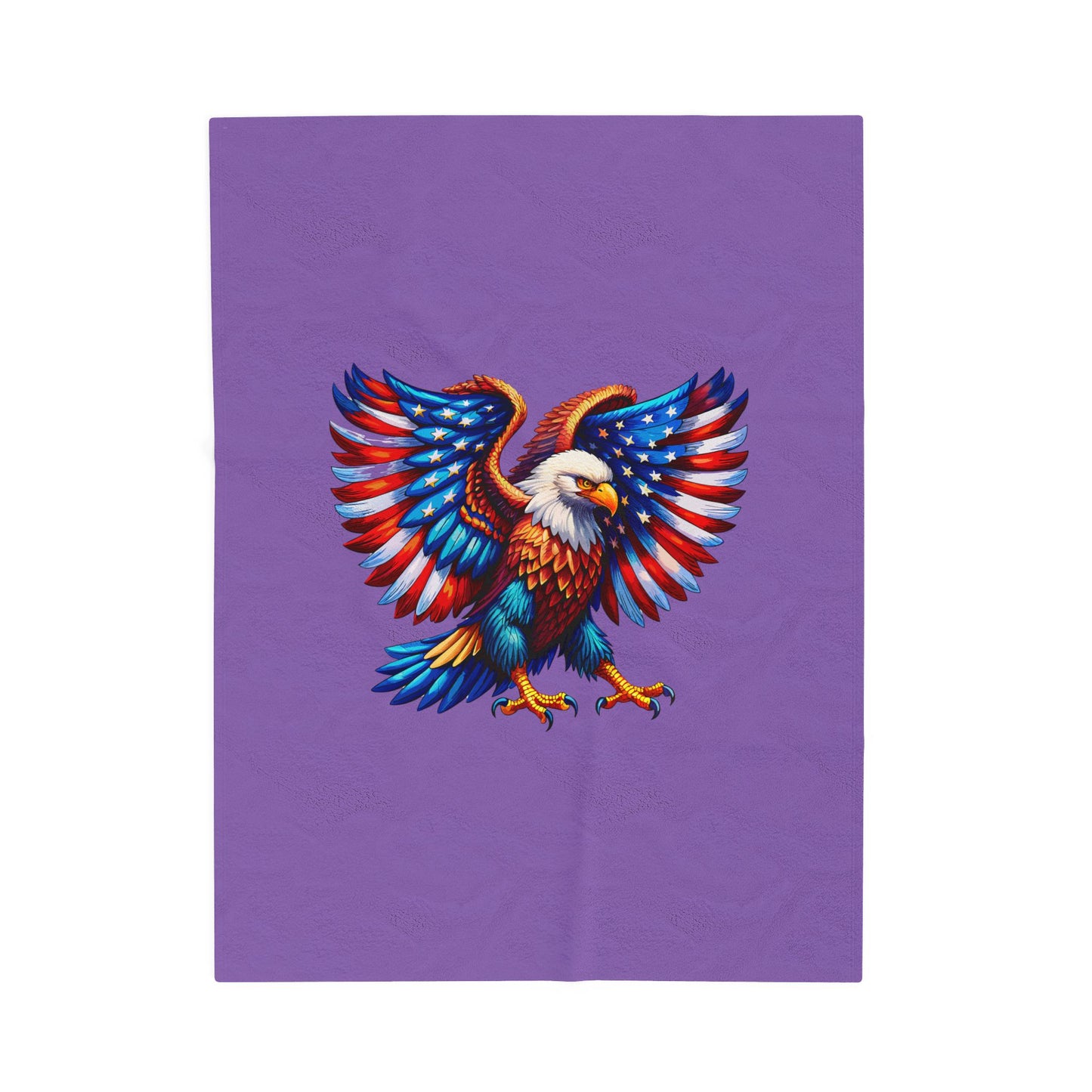 Princess Grace Patriotic Eagle Velveteen Plush Blanket Cozy Americana Home Decor