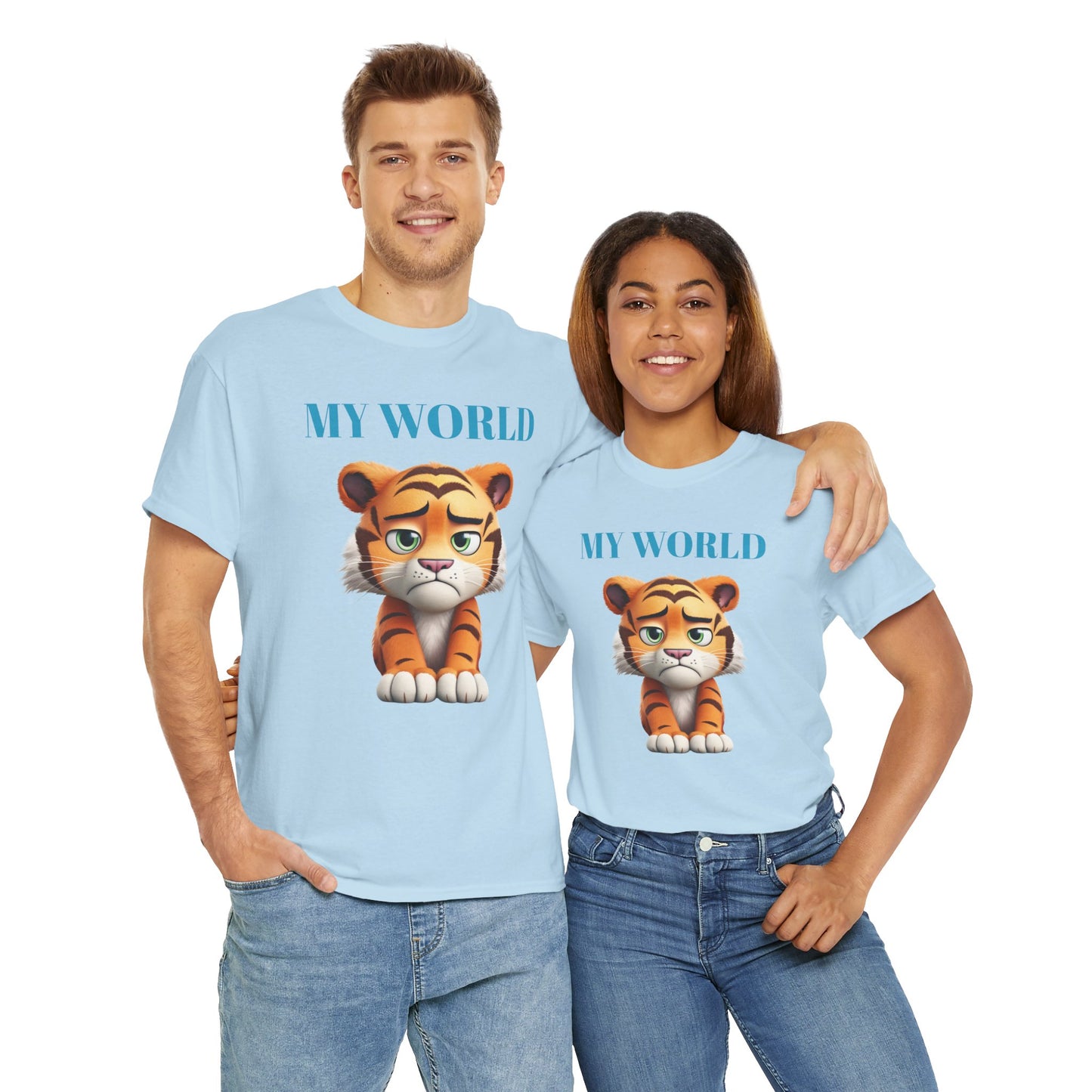 Princess Grace My World Tiger Unisex Heavy Cotton Tee Cute Animal T-Shirt for Kids & Adults