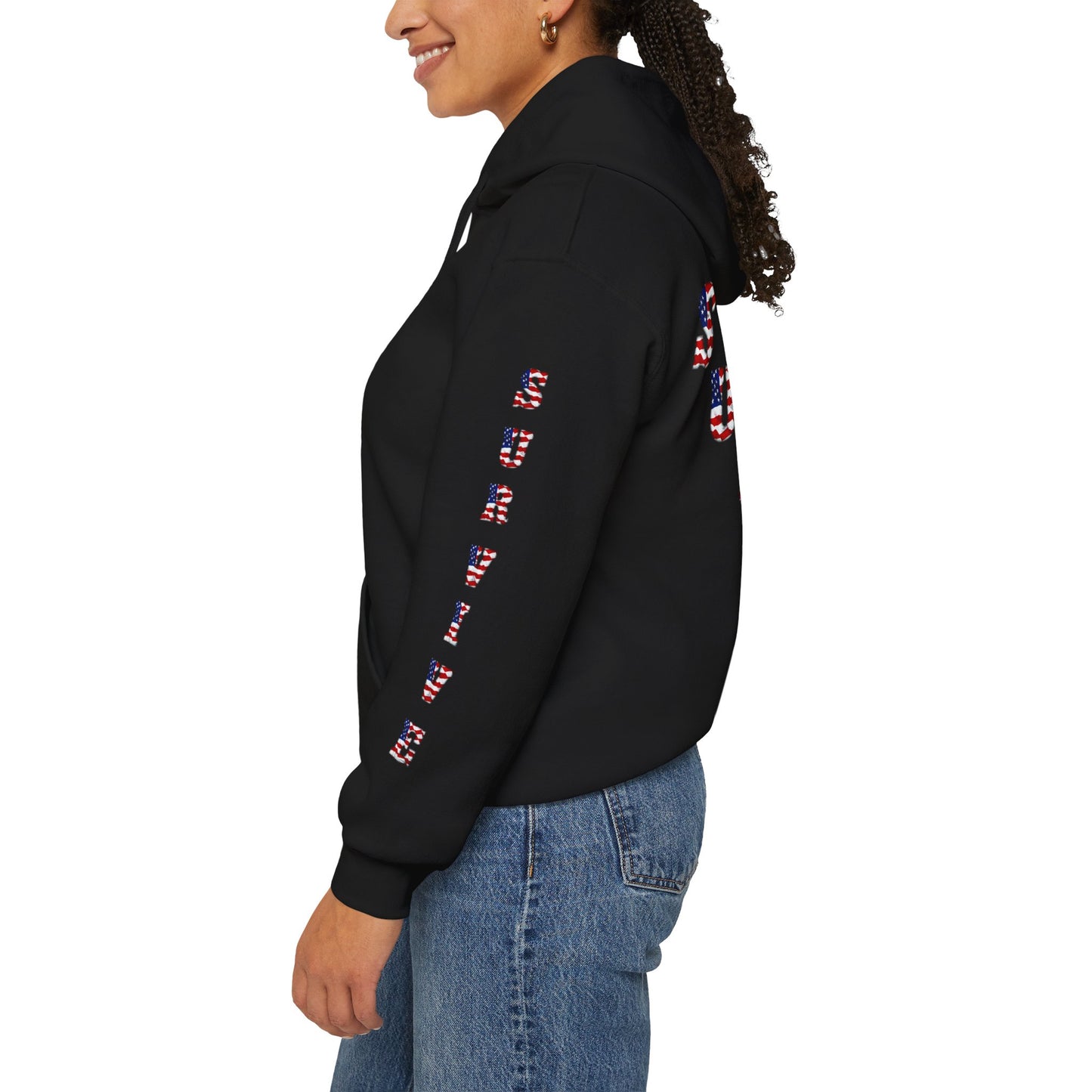Princess Grace PTSD Awareness Unisex Heavy Blend Hoodie Support Survivors with American Flag Design