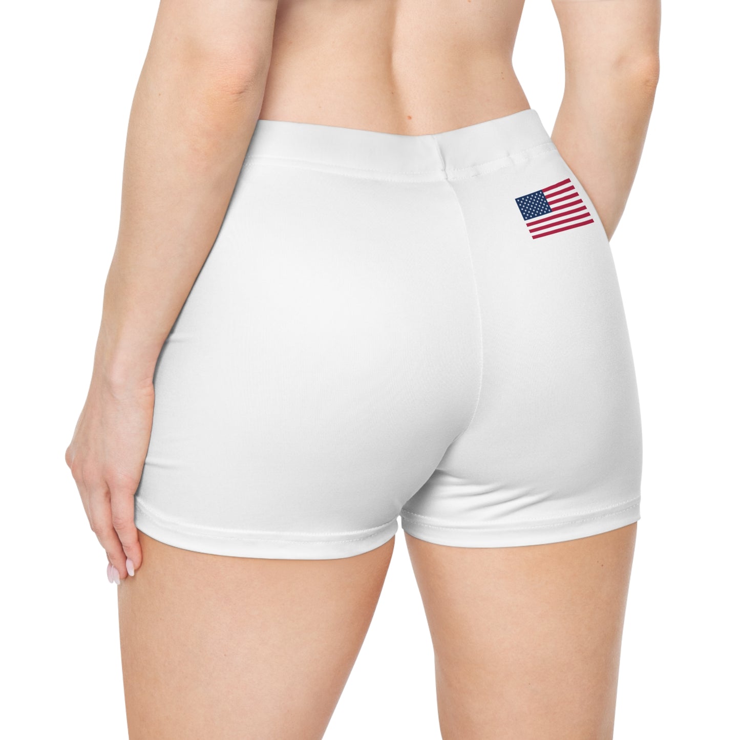 Princess Grace Patriotic Women's Shorts with American Flag