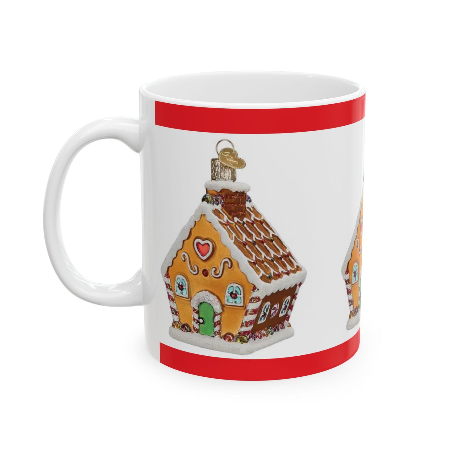Princess Grace Gingerbread House Ceramic Mug Holiday Coffee Cup (11oz 15oz)