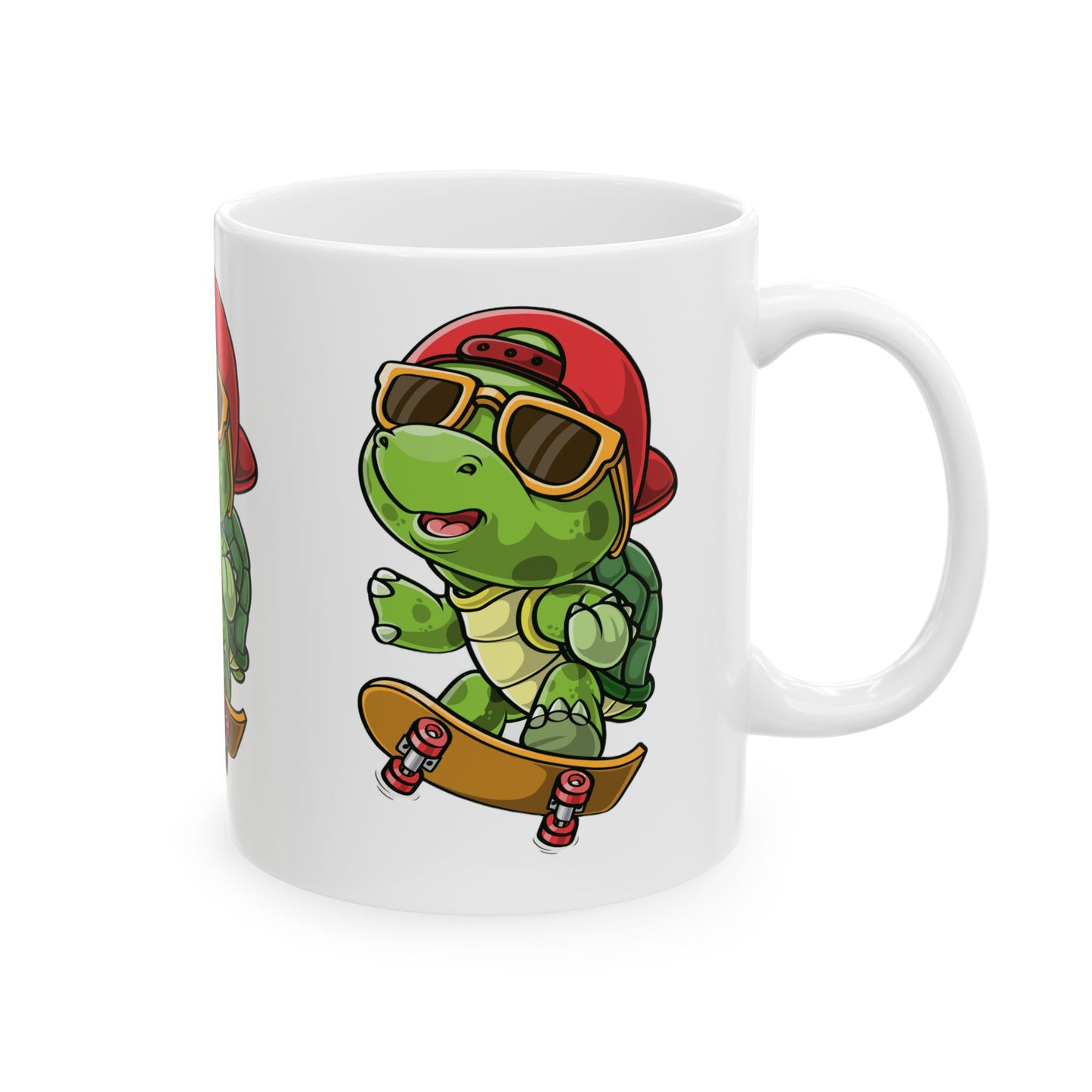 Princess Grace Cool Skateboarding Turtle Ceramic Mug 11oz 15oz Fun Gift for Young Trendsetters