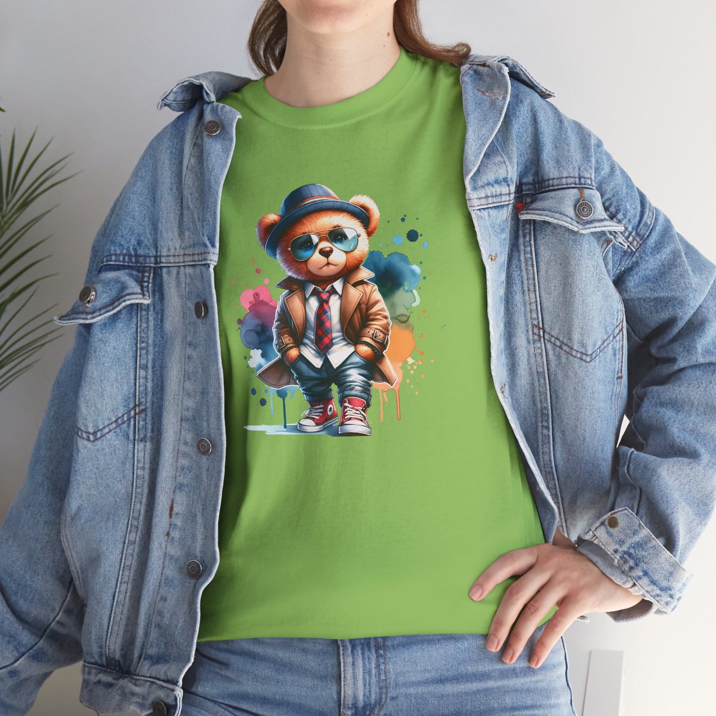 Princess Grace Stylish Bear Illustration Unisex Heavy Cotton Tee Trendy and Fun T-Shirt