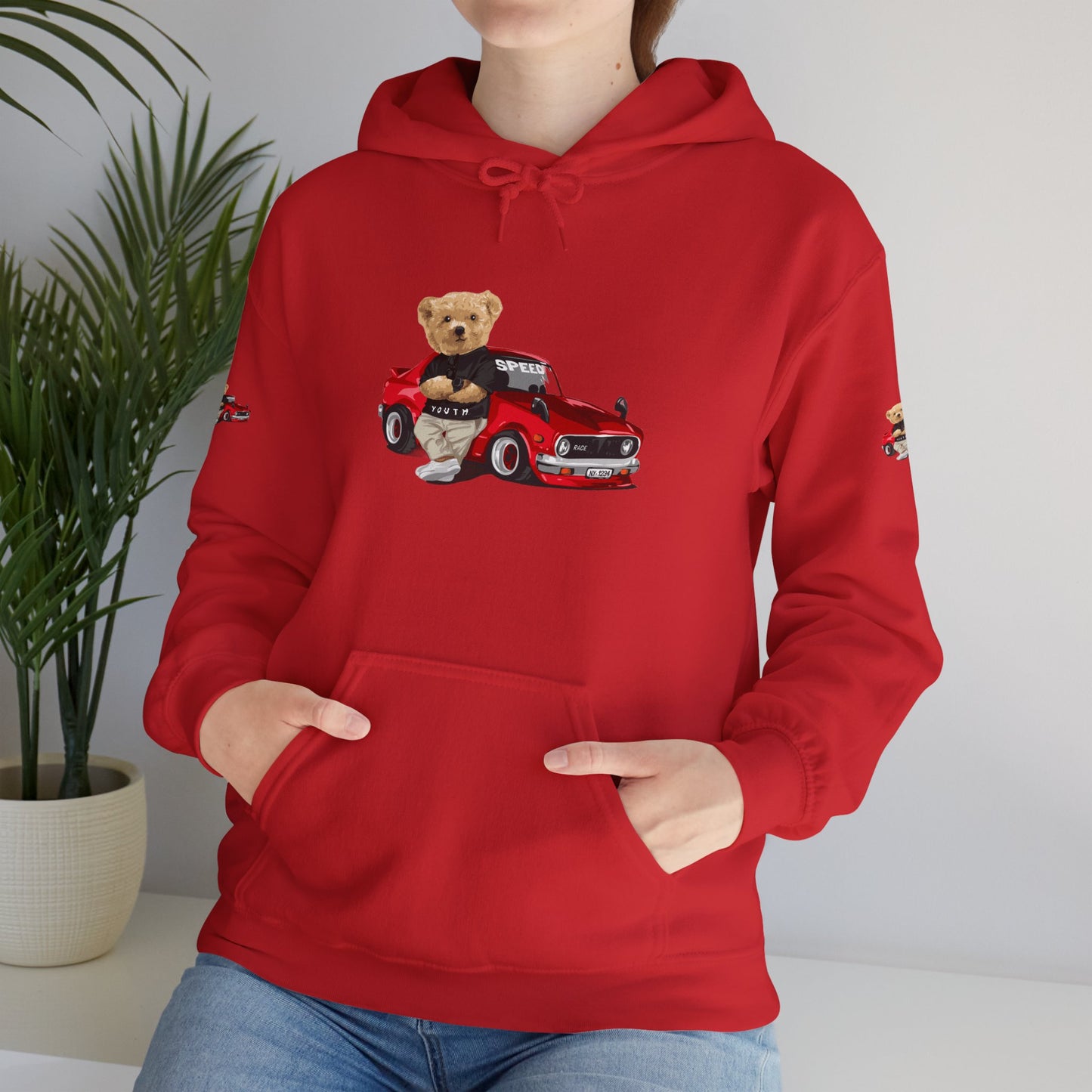 Princess Grace Vintage Bear Car Hoodie Fun Unisex Sweatshirt for Auto Lovers