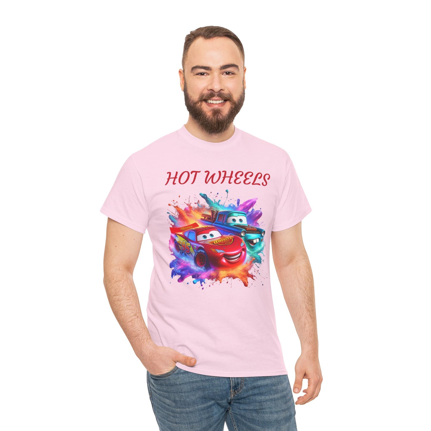 Princess Grace Hot Wheels Cotton Tee Fun and Colorful Graphic T-Shirt for Car Lovers