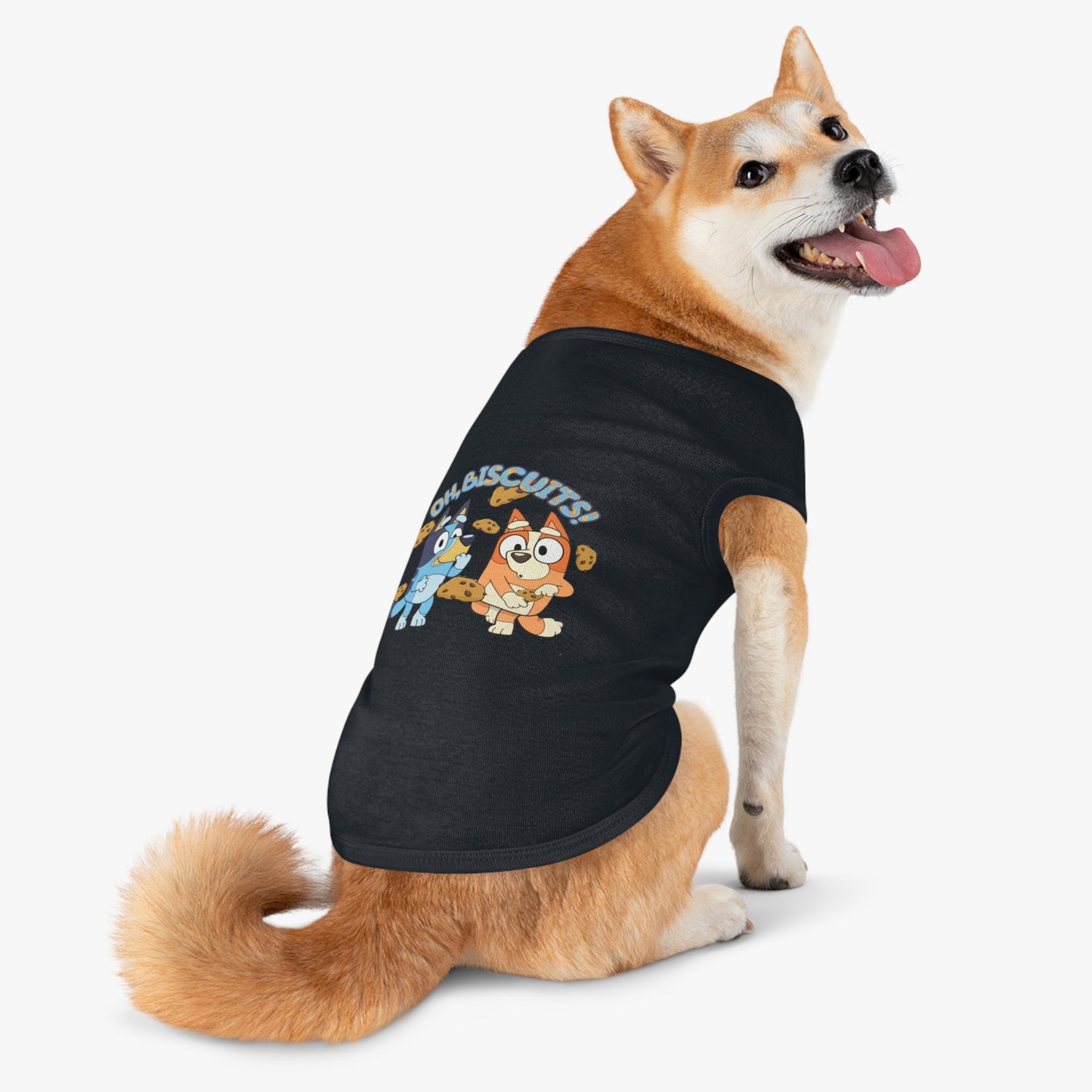 Princess Grace BLUEY Funny Pet Tank Top with 'Oh, Biscuits!' Design Perfect for Dog Lovers