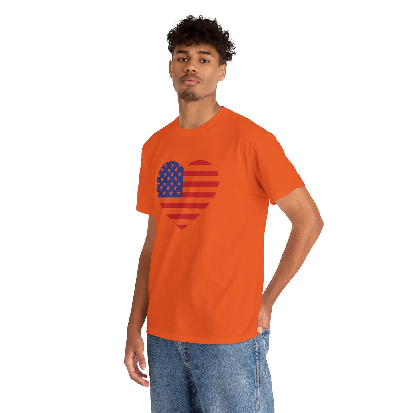 Princess Grace Patriotic Heart Unisex Heavy Cotton Tee Celebrate Freedom in Style