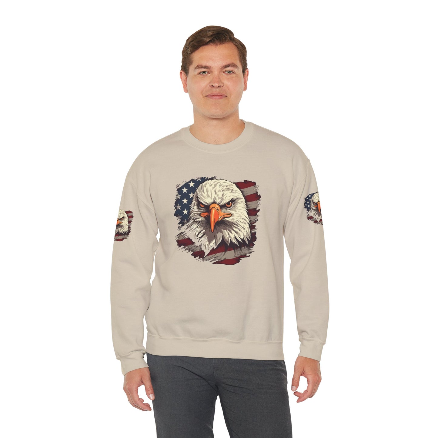 Princess Grace Patriotic Eagle Crewneck Sweatshirt Unisex Heavy Blend