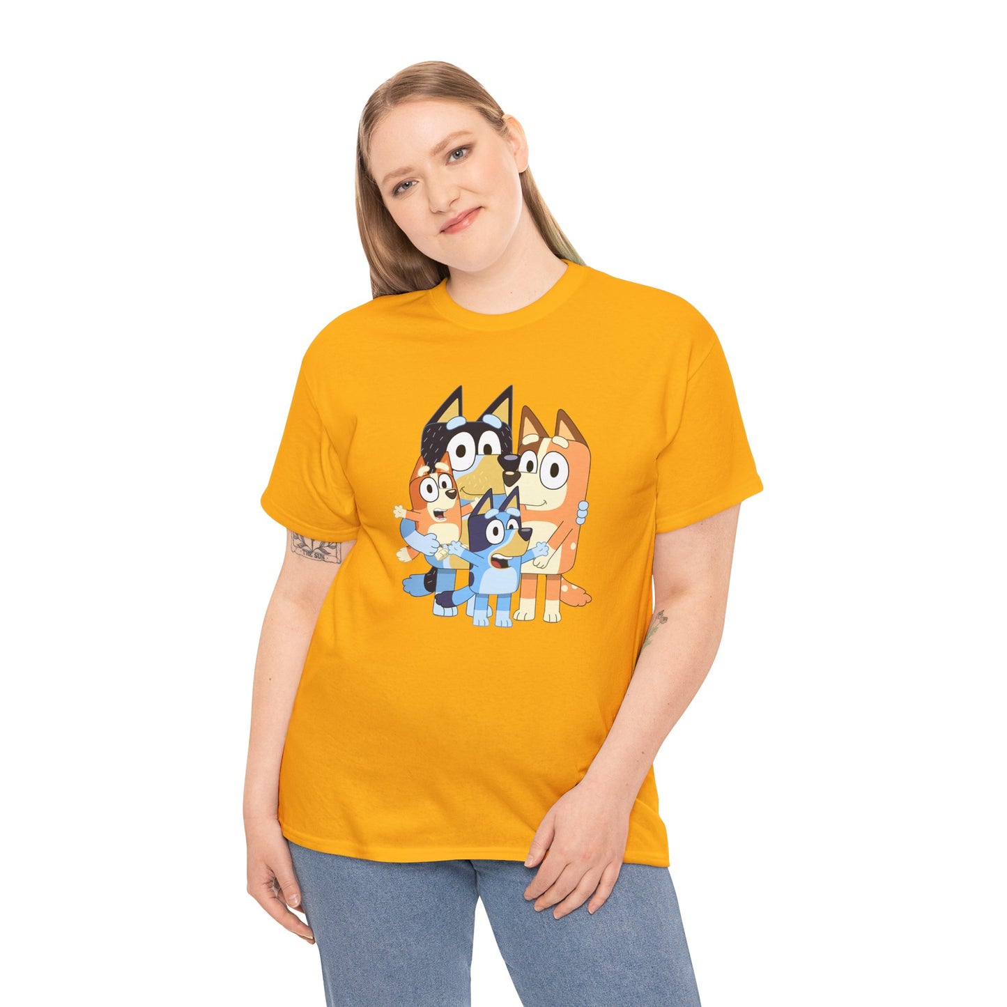 Princess Grace Bluey Family Unisex Heavy Cotton Tee Fun and Stylish for Kids and Adults