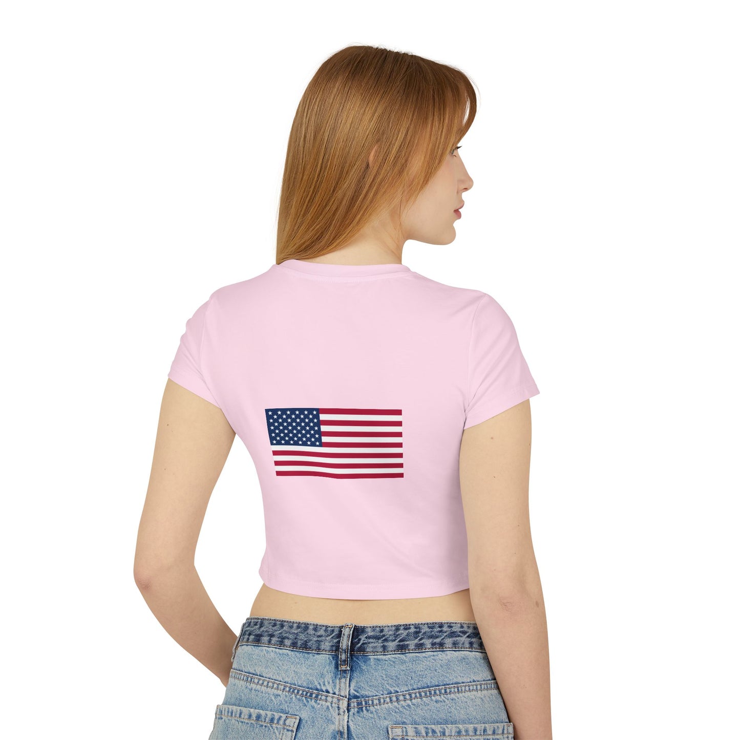 Princess Grace Patriotic Women's Baby Tee Celebratory American Flag Design