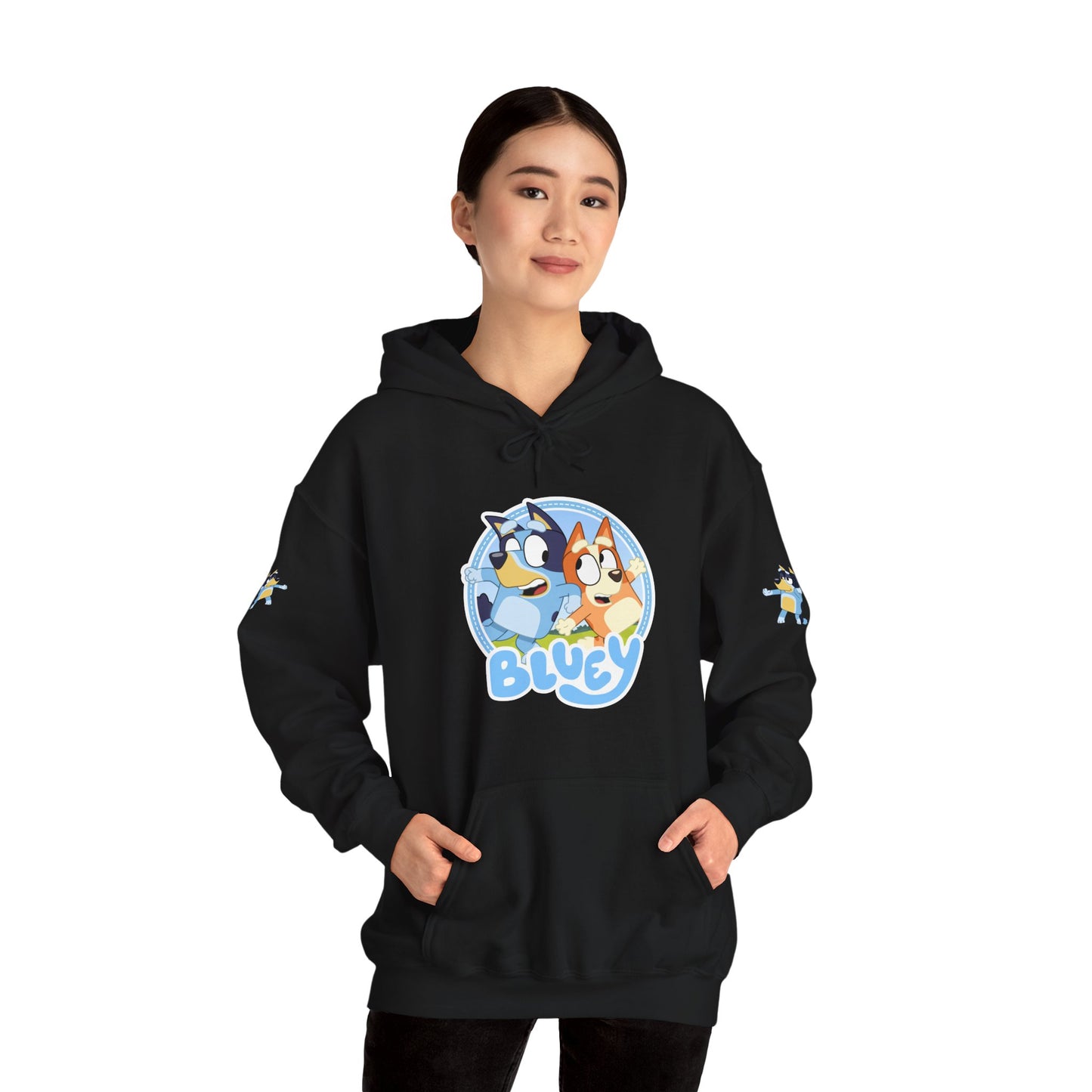 Princess Grace Bluey Unisex Heavy Blend Hoodie Cozy Cartoon Sweatshirt for Kids & Adults