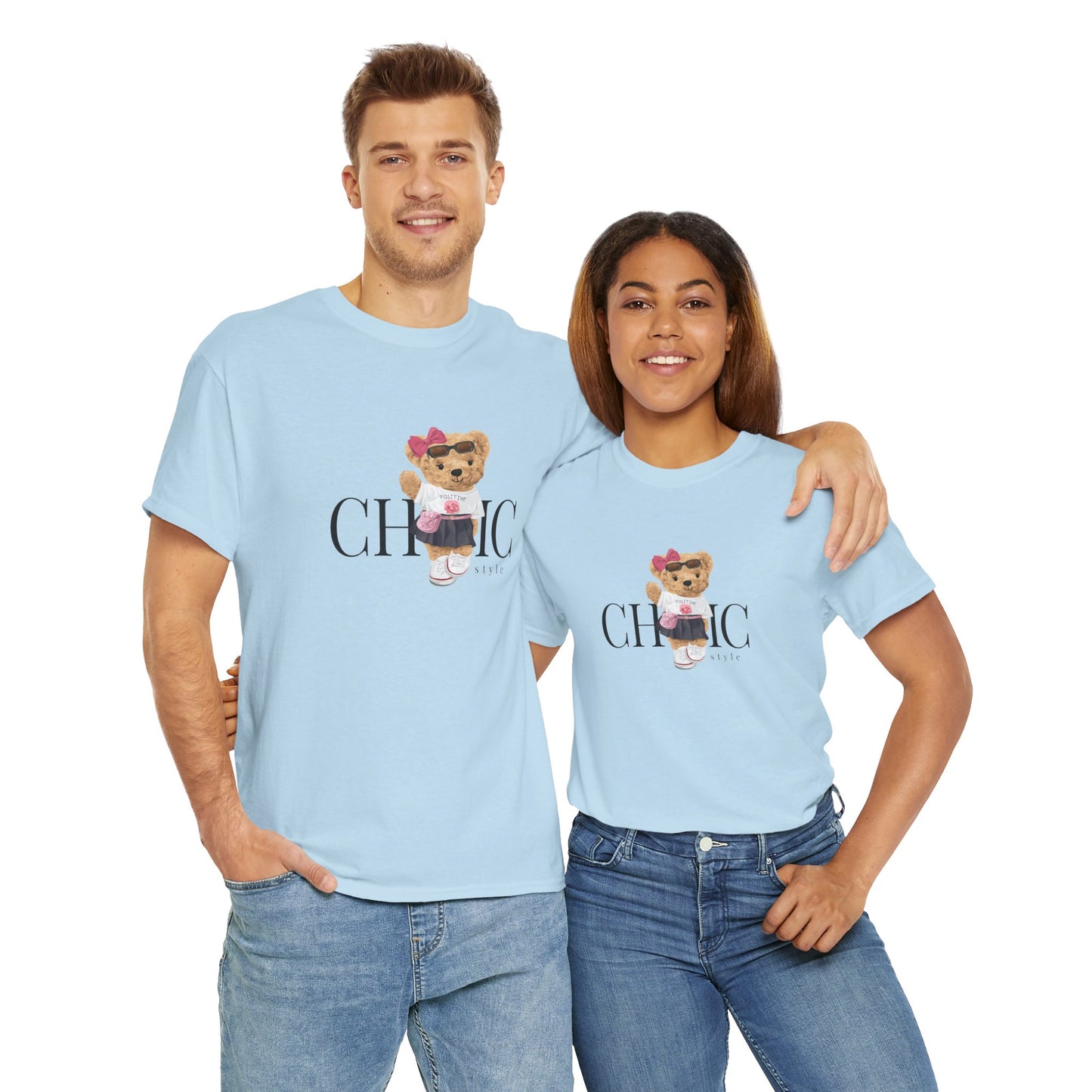 Princess Grace Chic Style Bear Unisex Heavy Cotton Tee Fashionable and Cozy Everyday Wear