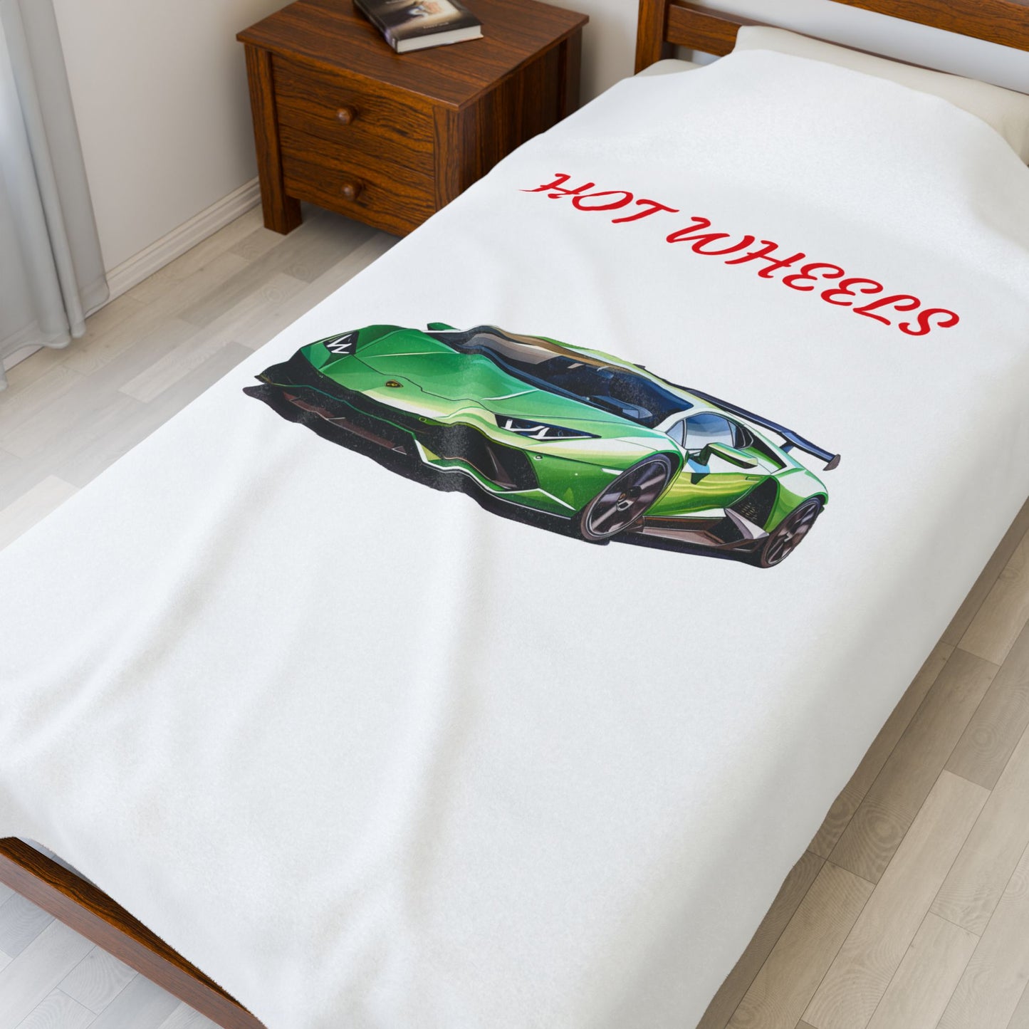 Princess Grace Hot Wheels Velveteen Plush Blanket Cozy Racing Car Throw for Kids