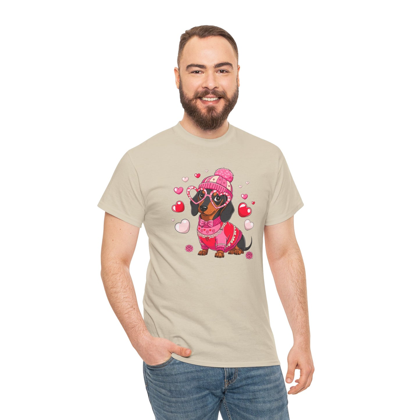 Princess Grace Cute Dachshund Love Graphic Tee Unisex Heavy Cotton Tee