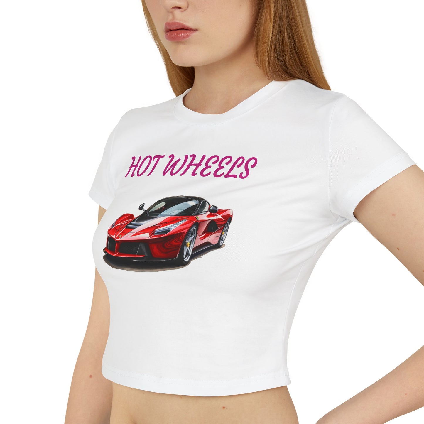 Princess Grace Hot Wheels Women's Baby Tee Stylish Car Graphic T-Shirt