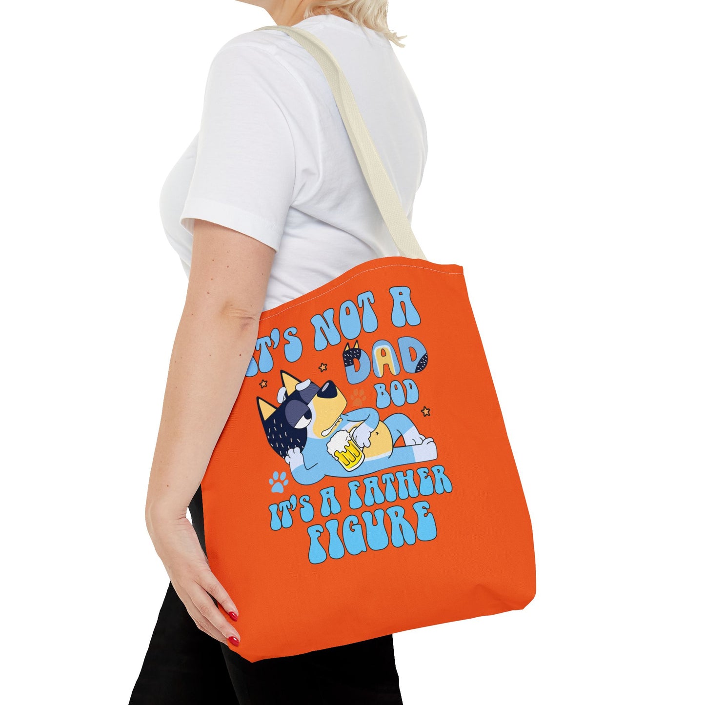 Princess Grace Humorous Dad Tote Bag "It's Not a Dad Bod, It's a Father Figure"