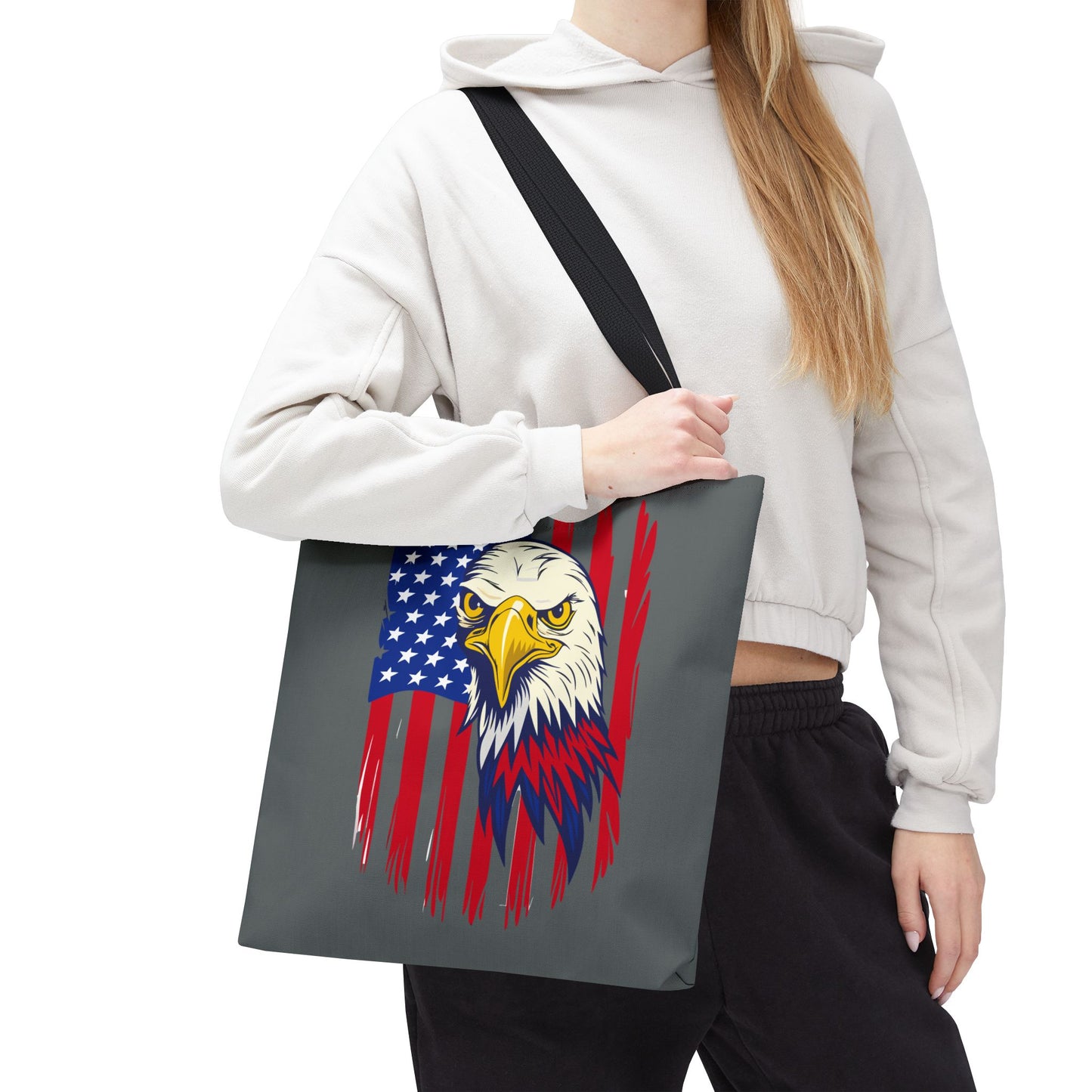 Princess Grace Patriotic Eagle Tote Bag American Flag Design