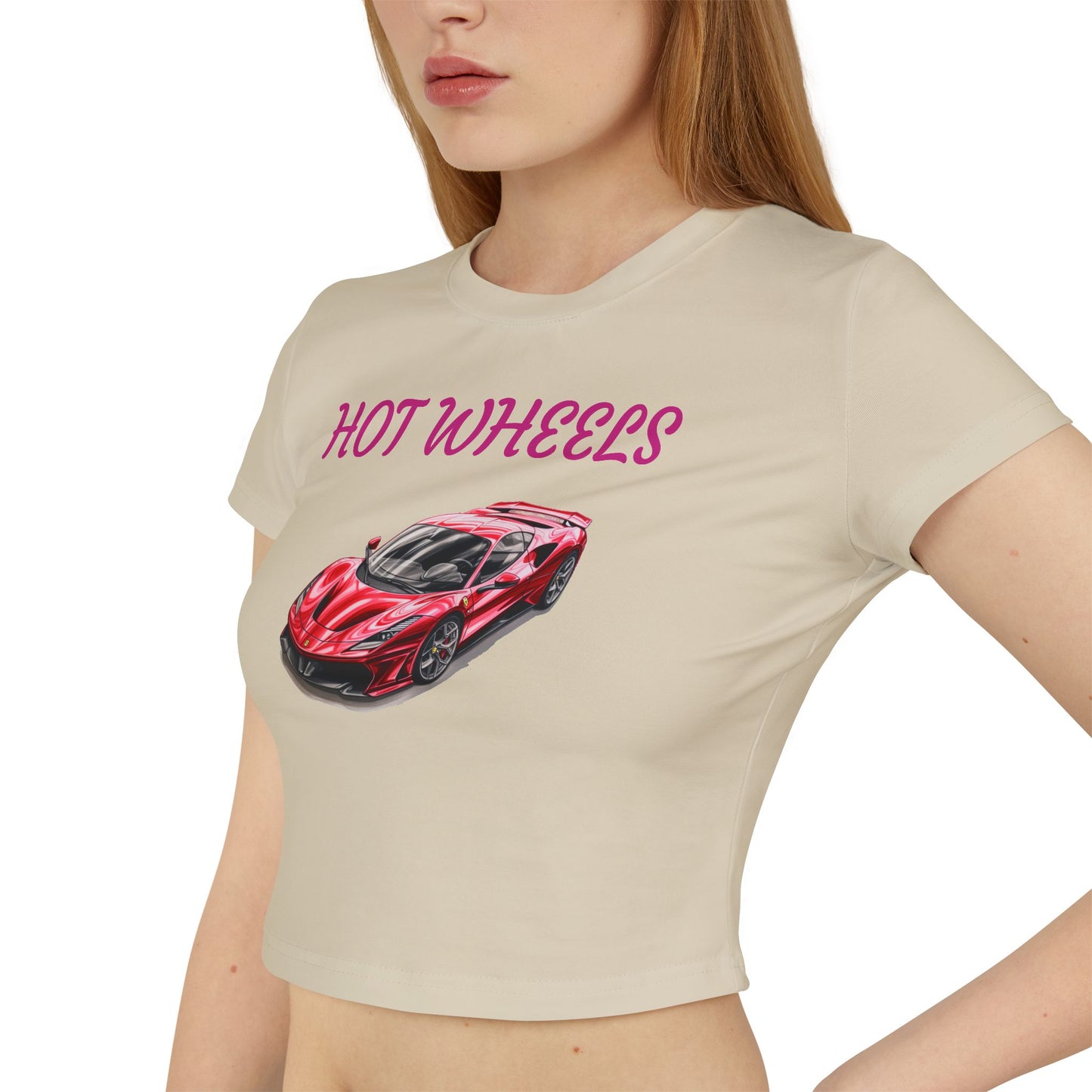 Princess Grace Hot Wheels Women's Baby Tee - Stylish Car Graphic T-Shirt