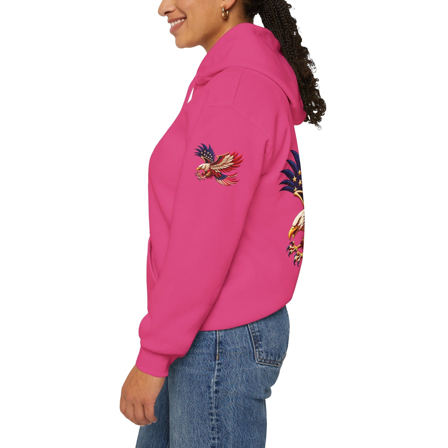 Princess grace Patriotic Eagle Hooded Sweatshirt Unisex Heavy Blend