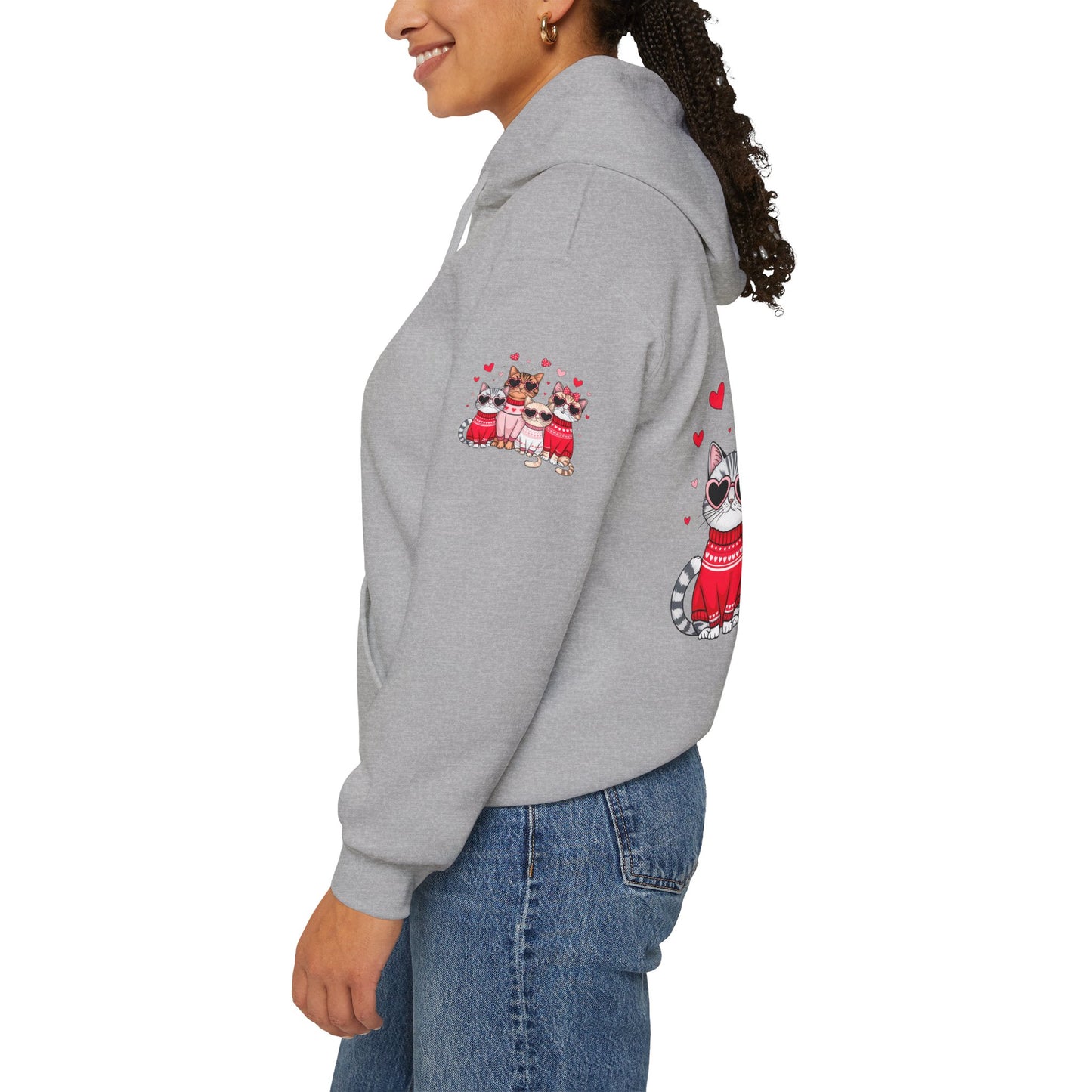 Princess Grace Cute Cat Lovers Hoodie with Heart Design