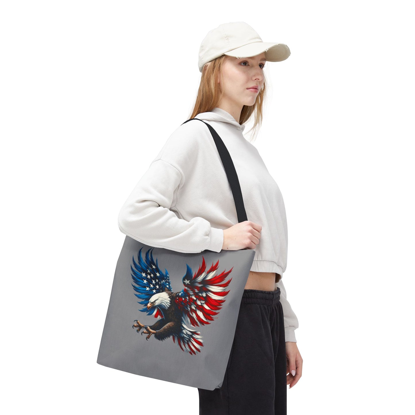 Princess Grace Patriotic Eagle Tote Bag USA Flag Design for Independence Day & Everyday Use