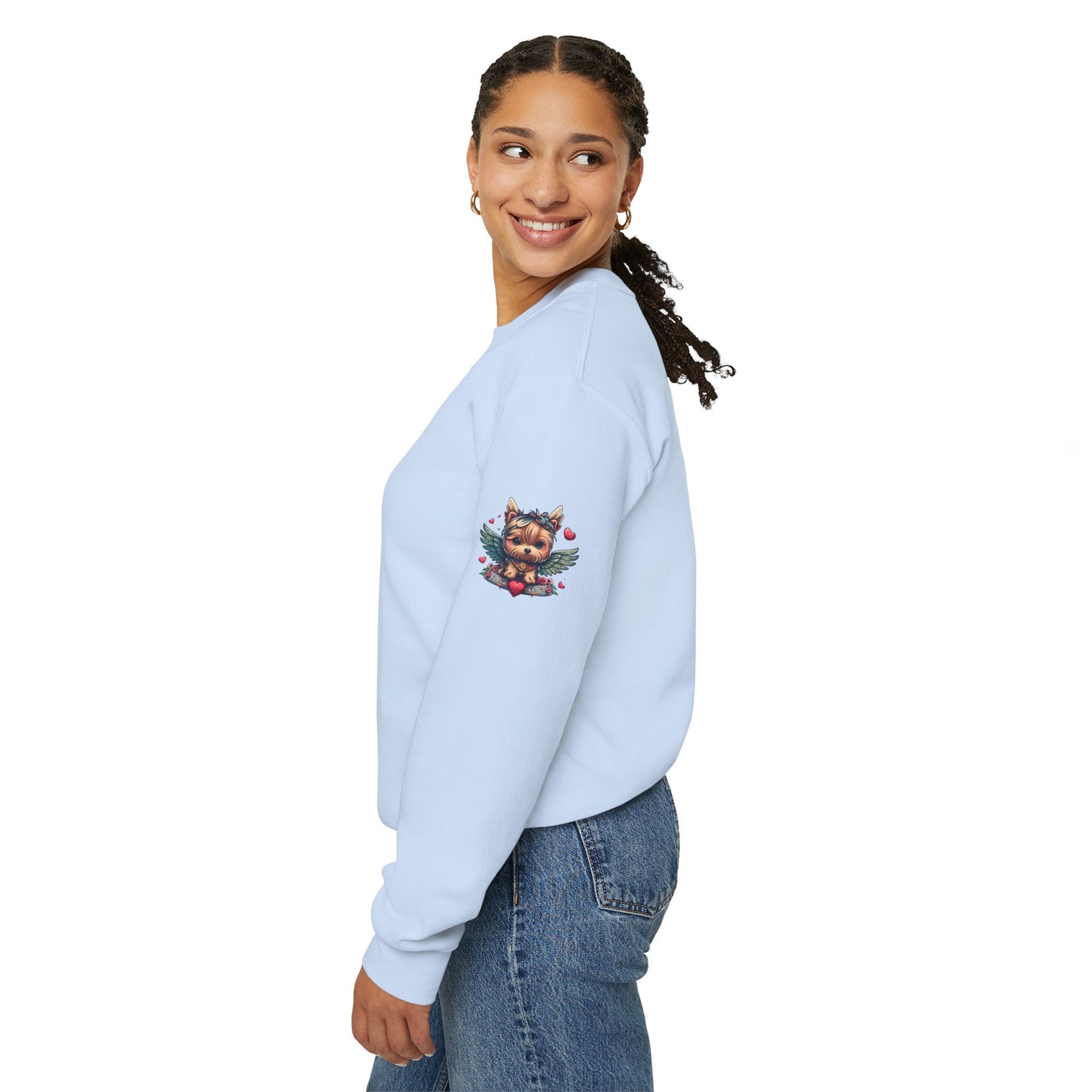 Princess Grace Cute Yorkie Wings Crewneck Sweatshirt Perfect Gift for Dog Lovers