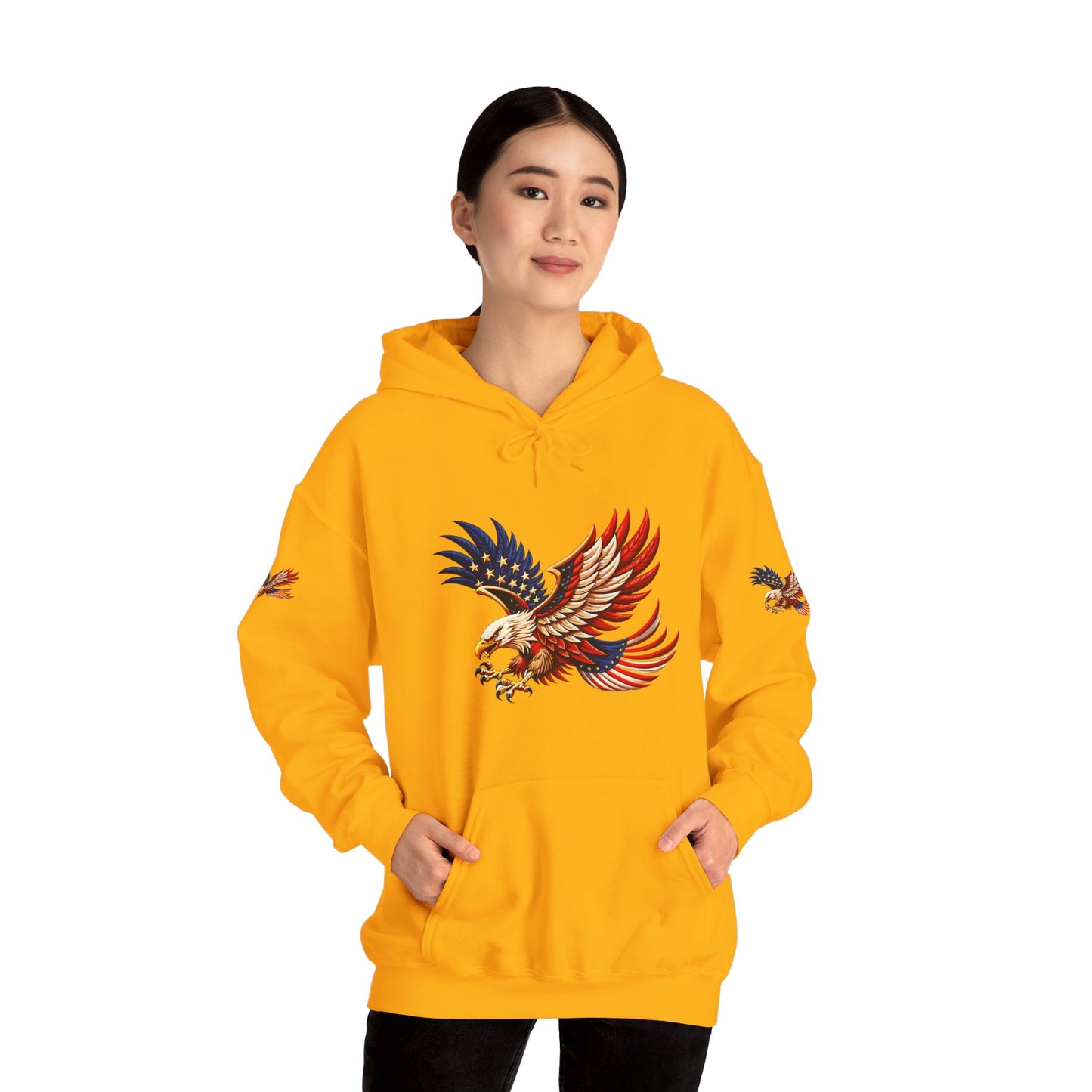 Princess grace Patriotic Eagle Hooded Sweatshirt Unisex Heavy Blend
