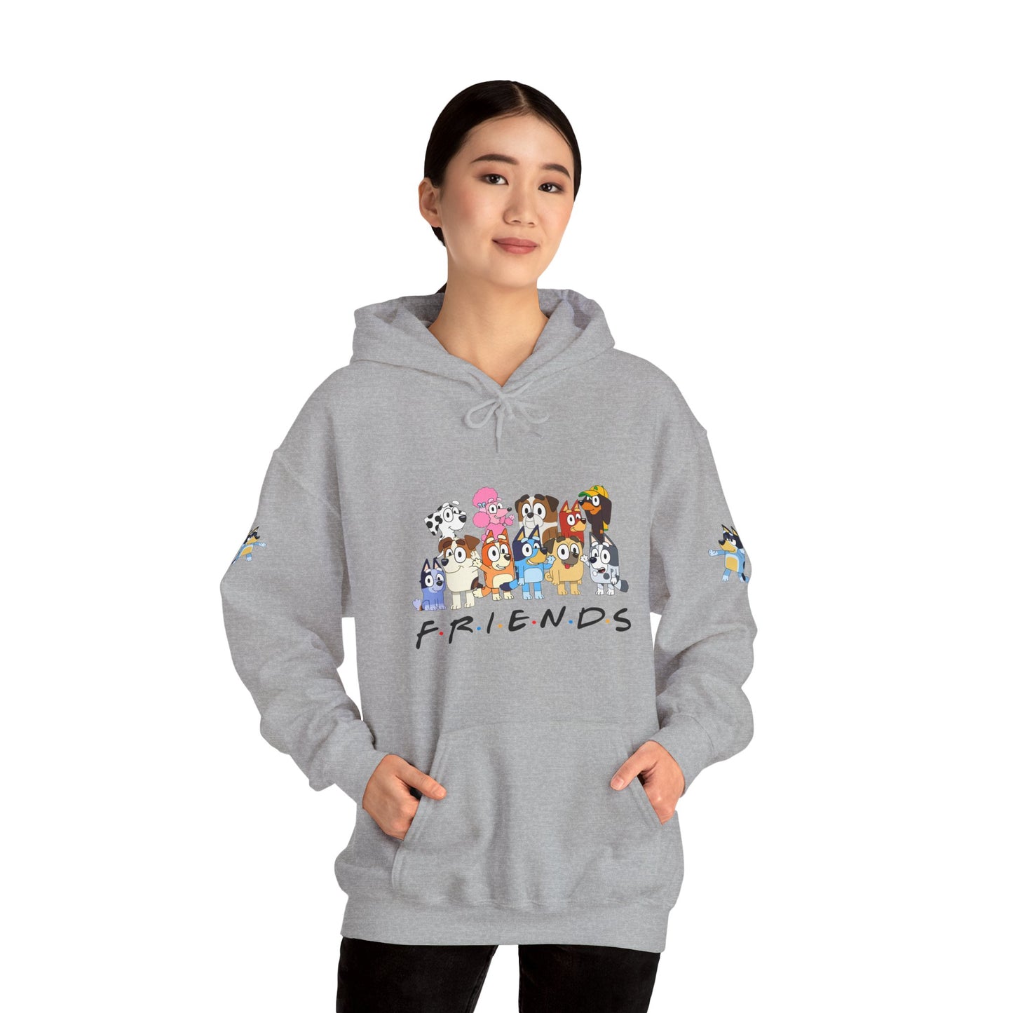 Princess Grace Bluey Unisex Heavy Blend Hooded Sweatshirt 'Friends' Cartoon Design