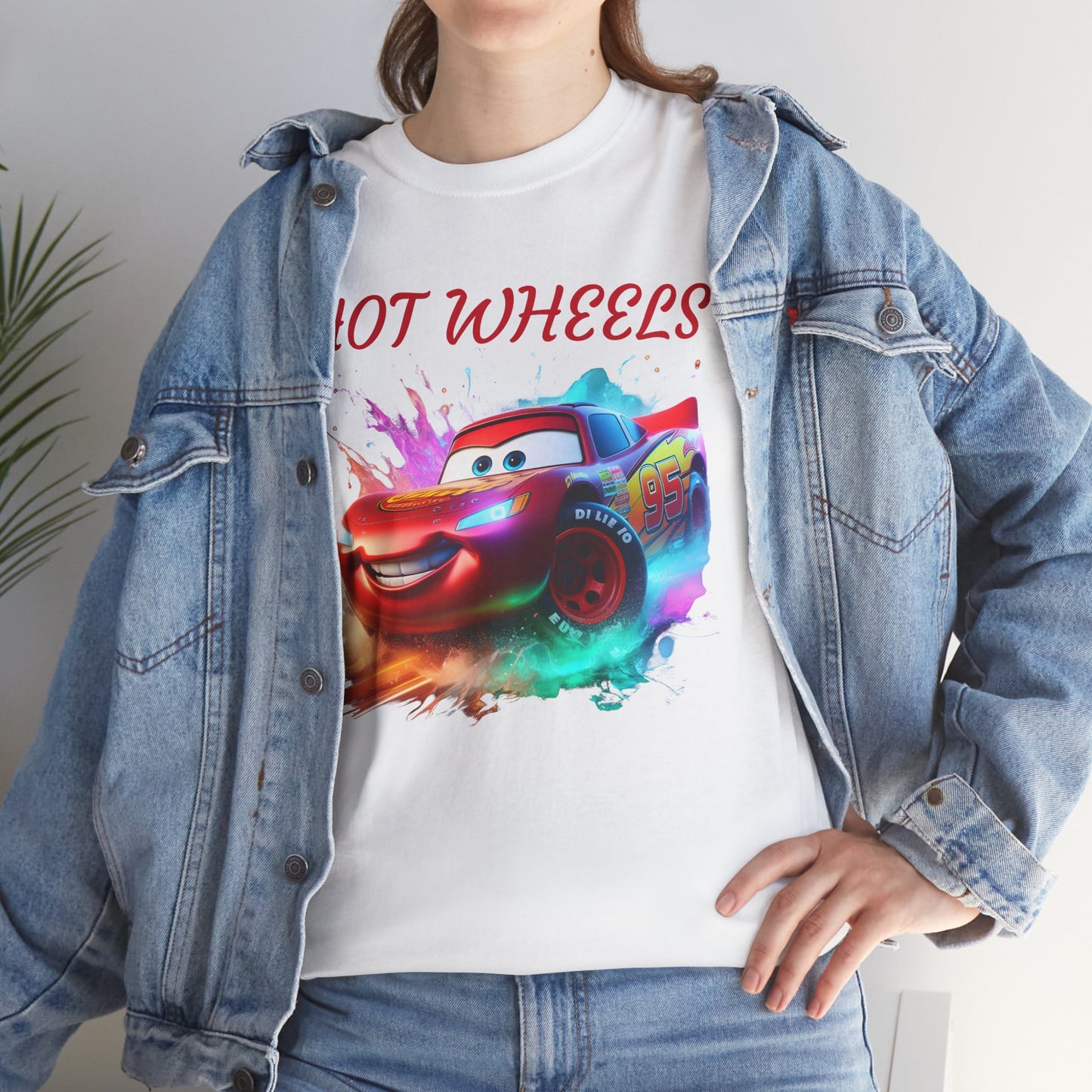 Princess Grace Hot Wheels Unisex Heavy Cotton Tee Fun Car Graphic T-Shirt for Kids and Adults