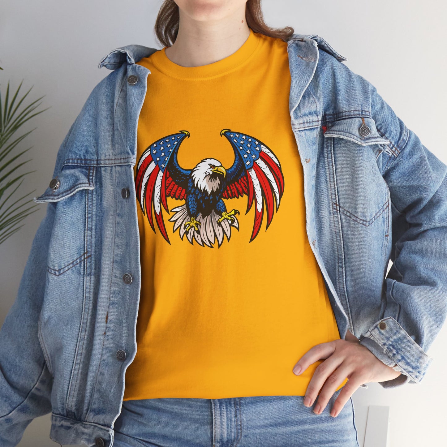 Princess Grace Patriotic Eagle Unisex Heavy Cotton Tee 4th of July Graphic T-Shirt