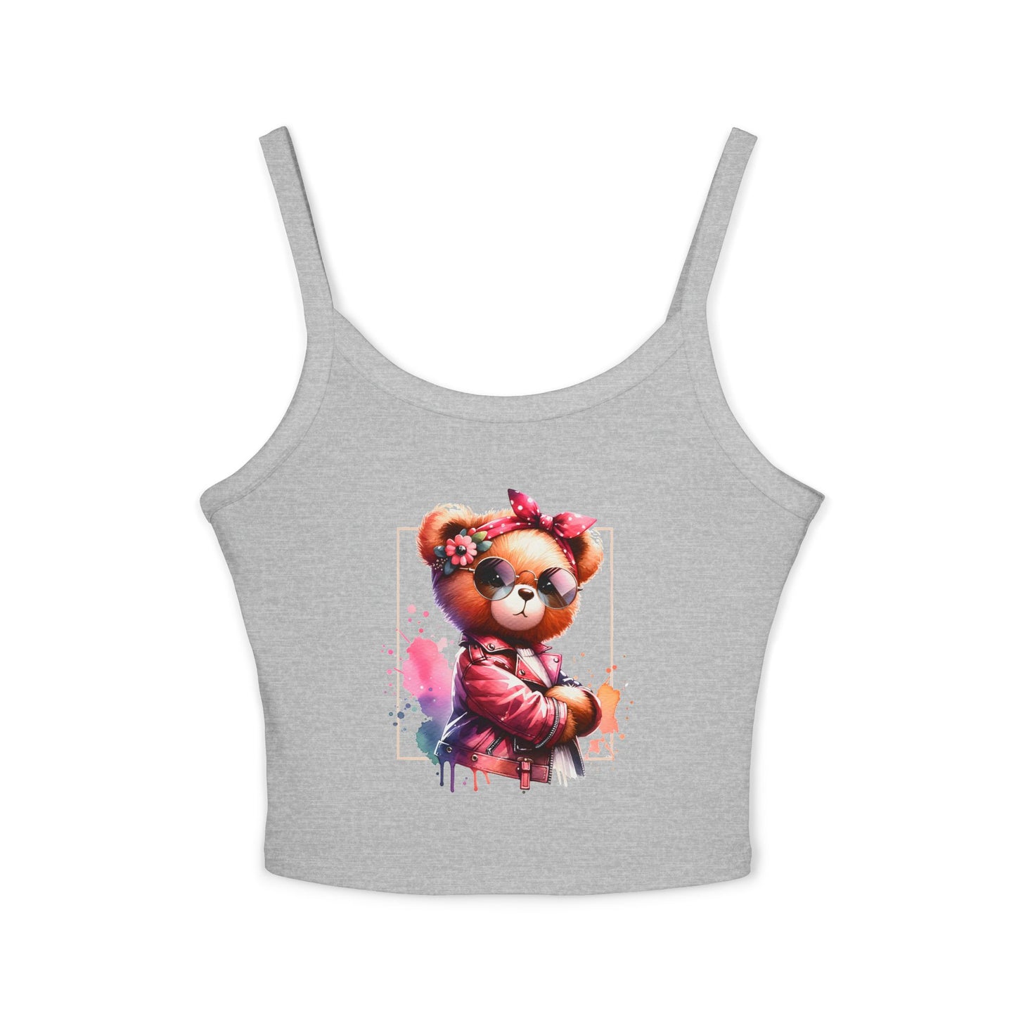 Princess Grace Cute Graphic Women's Spaghetti Strap Tank Top Trendy Bear Design