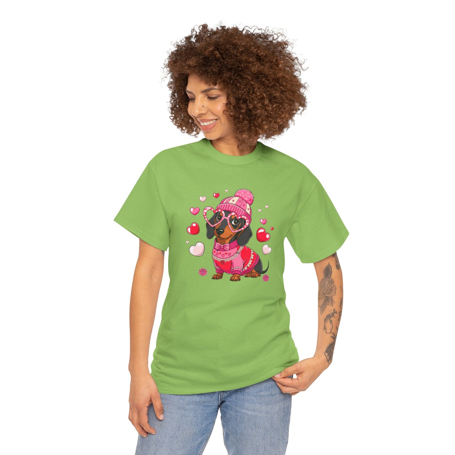 Princess Grace Cute Dachshund Love Graphic Tee Unisex Heavy Cotton Tee