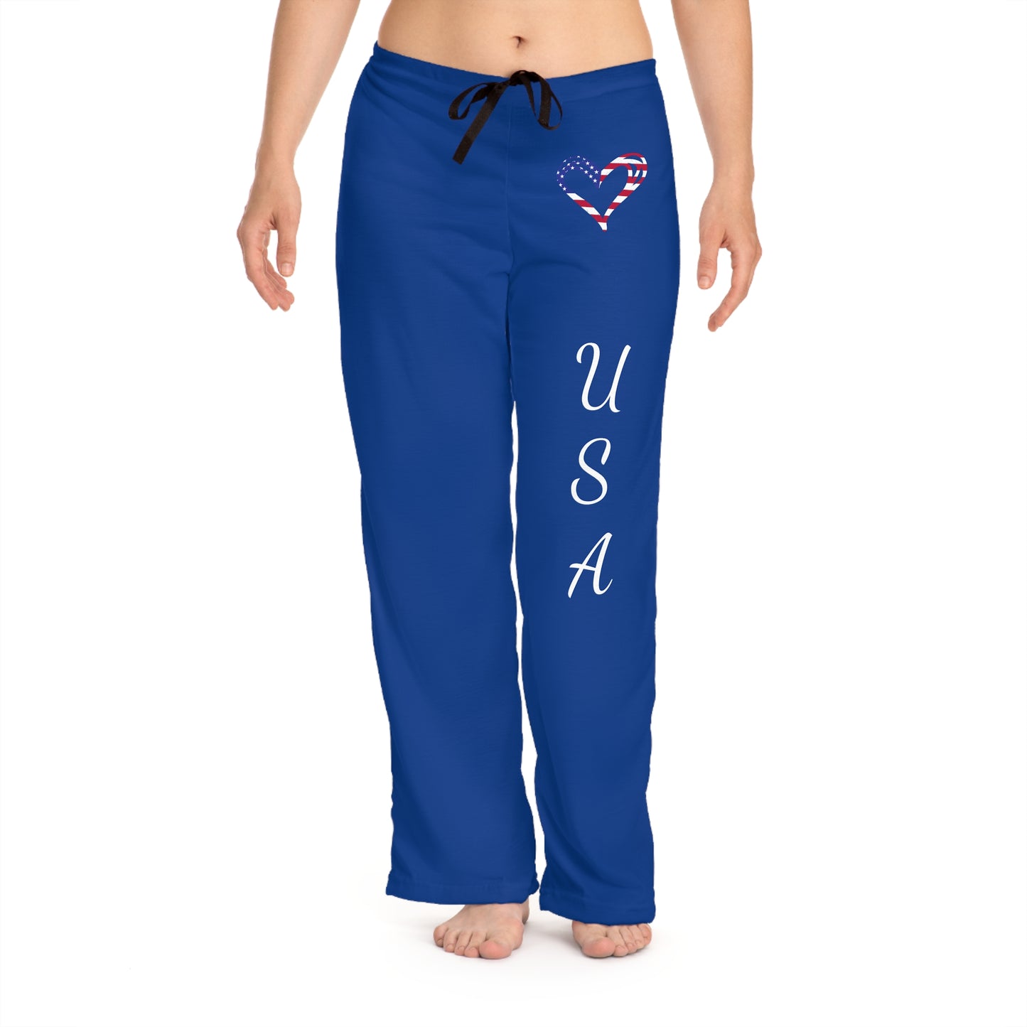 Princess Grace Patriotic Pajama Pants USA Heart Design for Cozy Celebrations