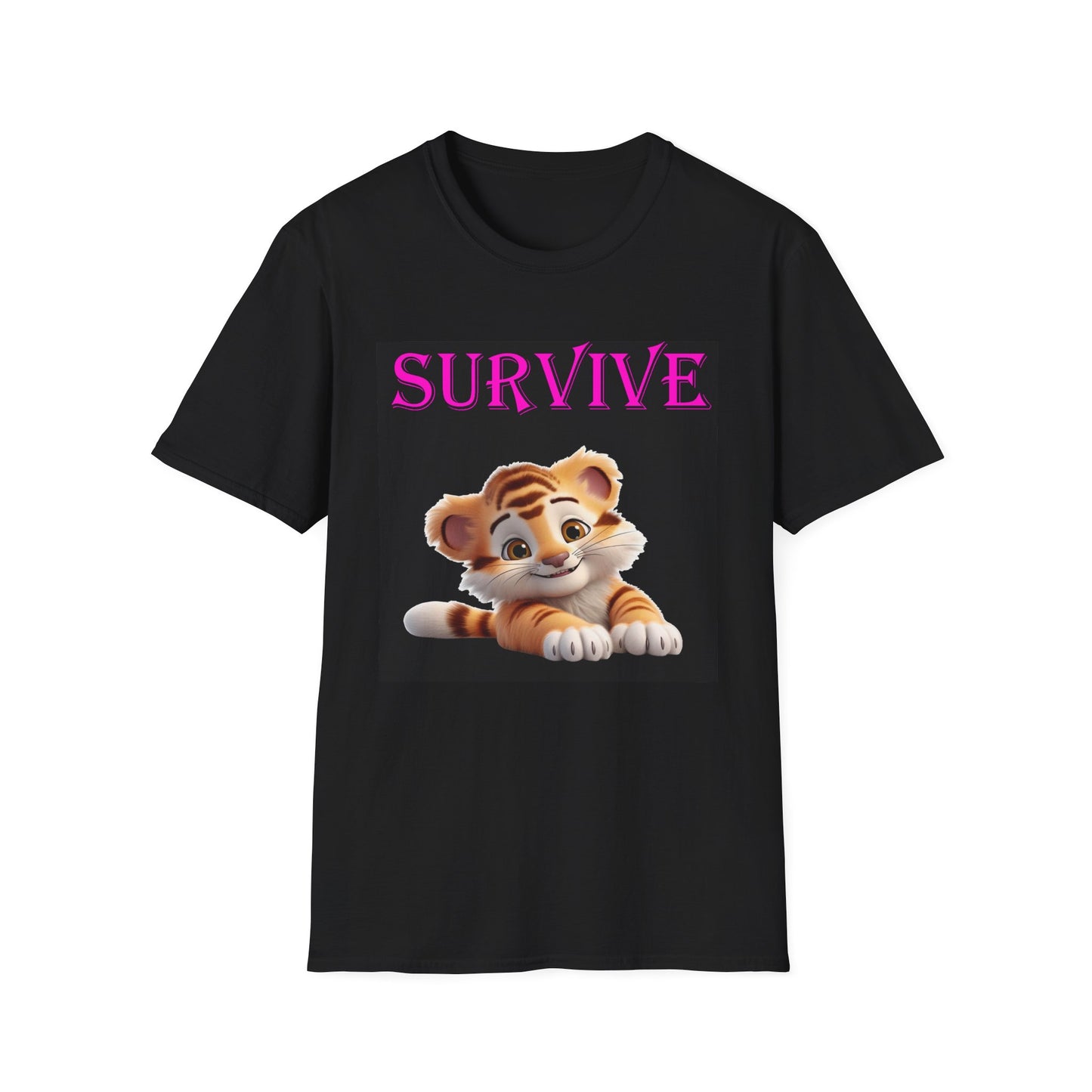 Princess Grace Survive Tiger Design Unisex Softstyle T-Shirt Cute Animal Graphic Tee
