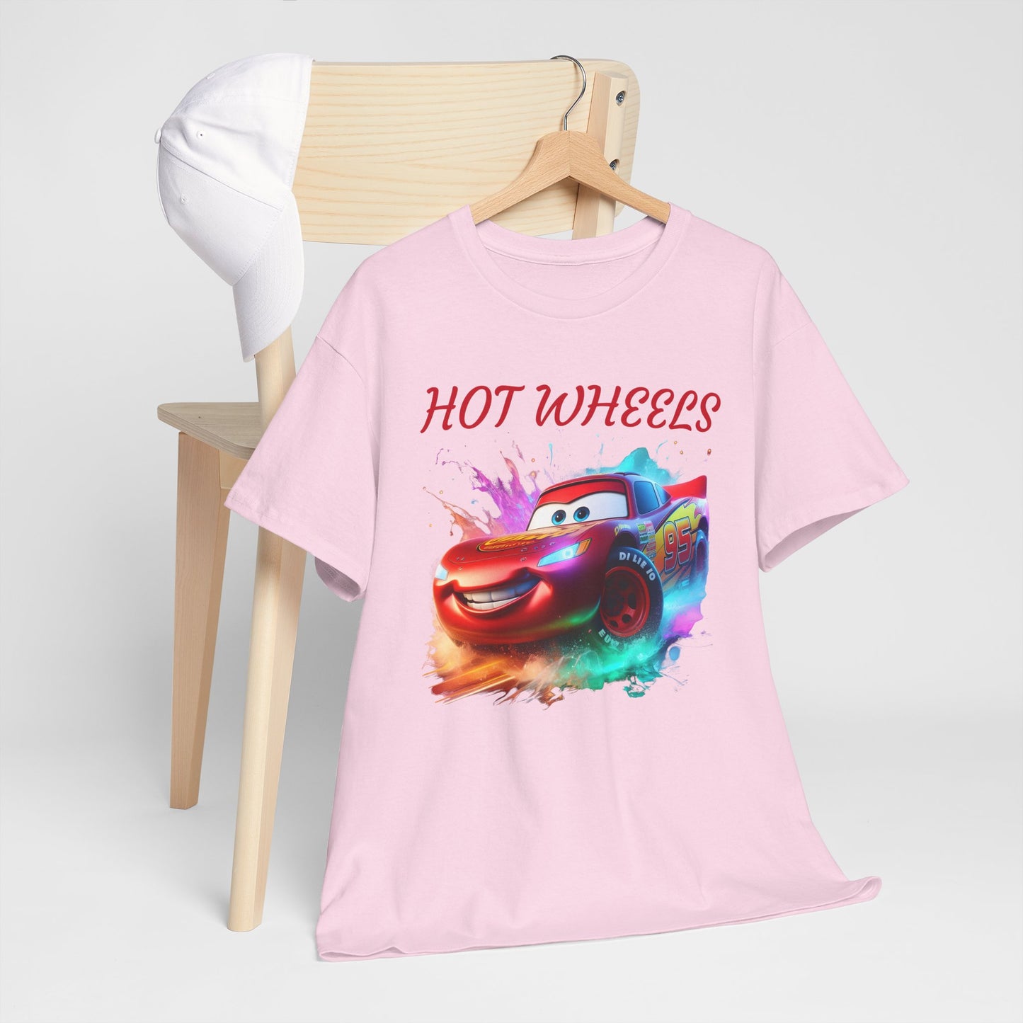 Princess Grace Hot Wheels Unisex Heavy Cotton Tee Fun Car Graphic T-Shirt for Kids and Adults
