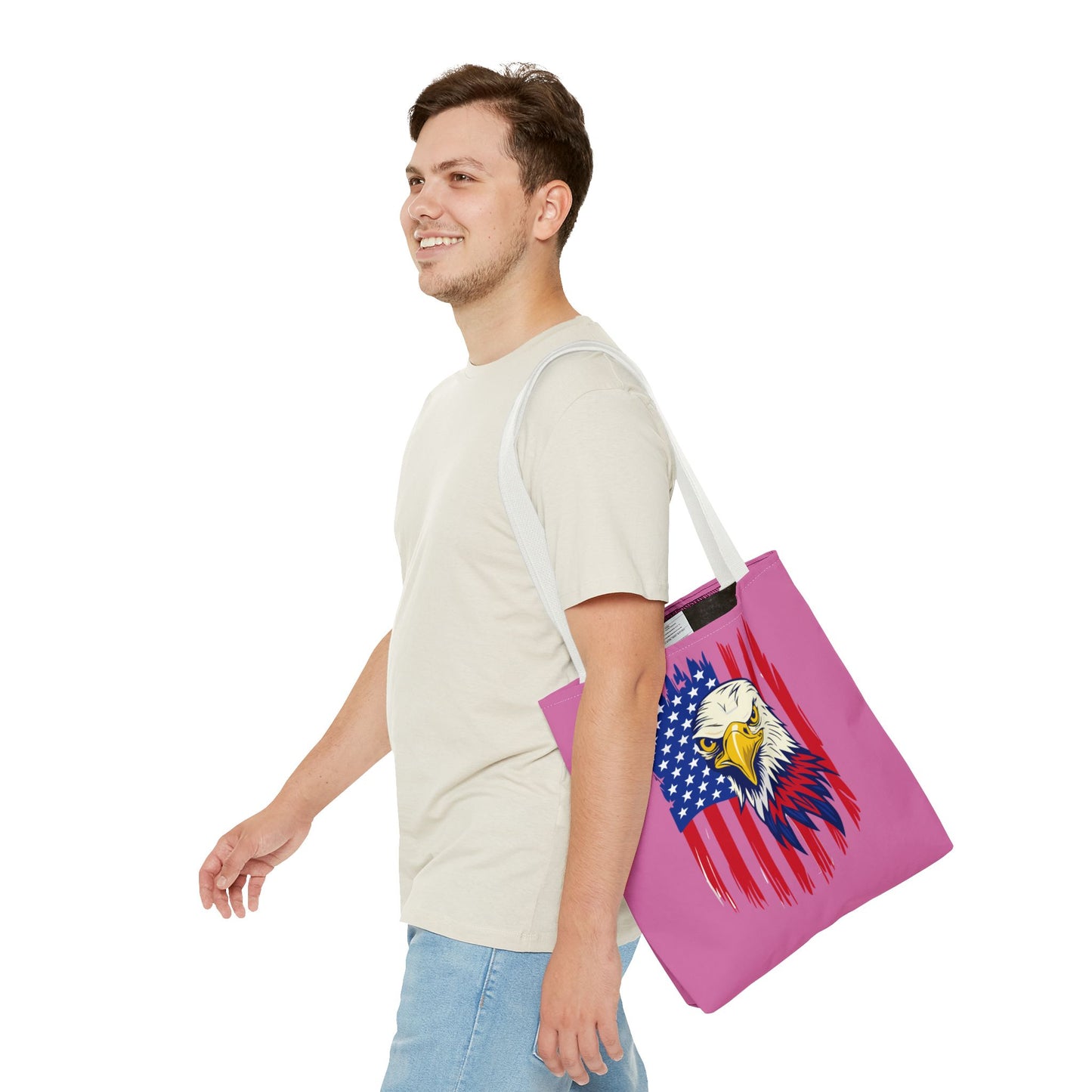 Princess Grace Patriotic Eagle Tote Bag Bold American Flag Design