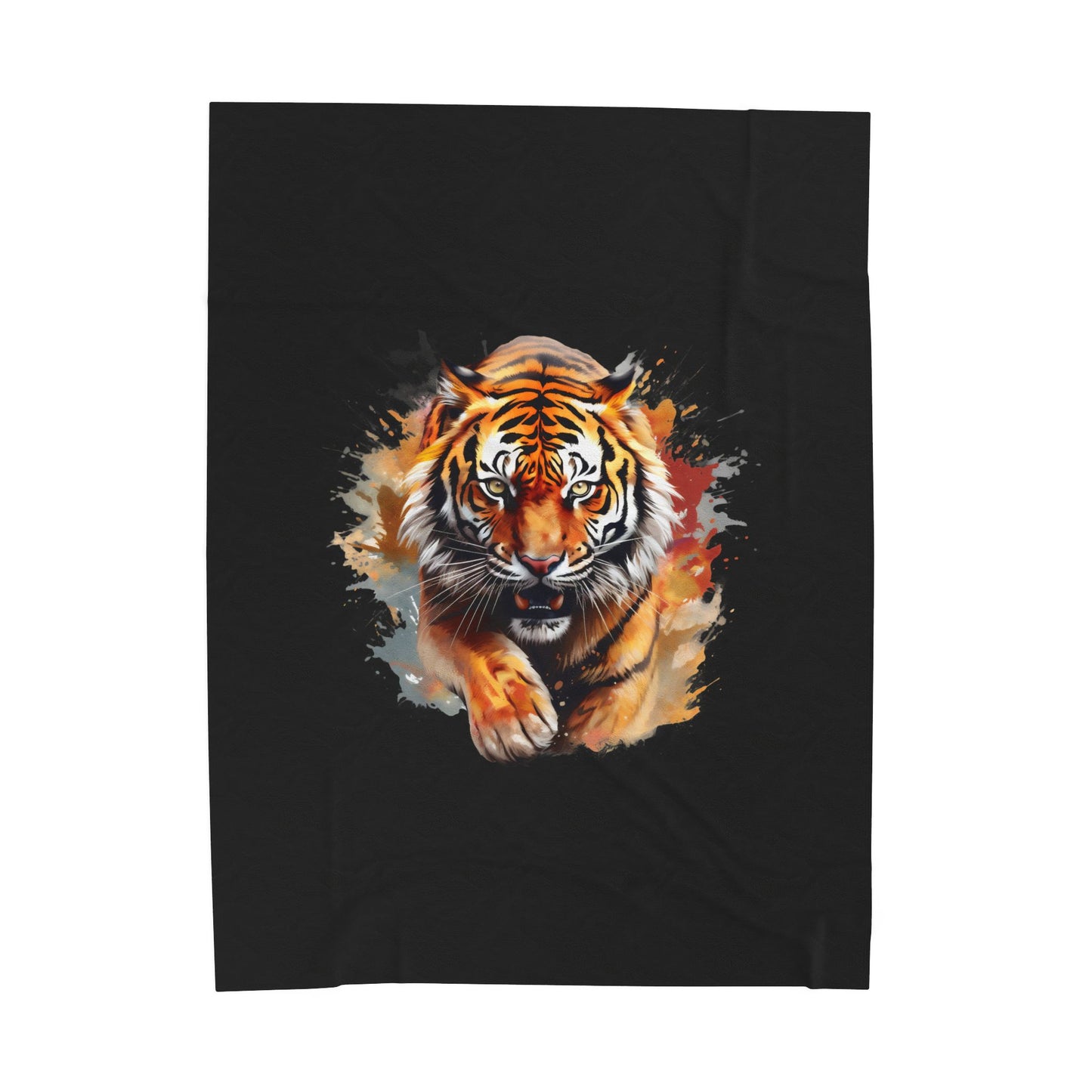 Princess Grace Fierce Tiger Velveteen Plush Blanket Cozy Wildlife Décor