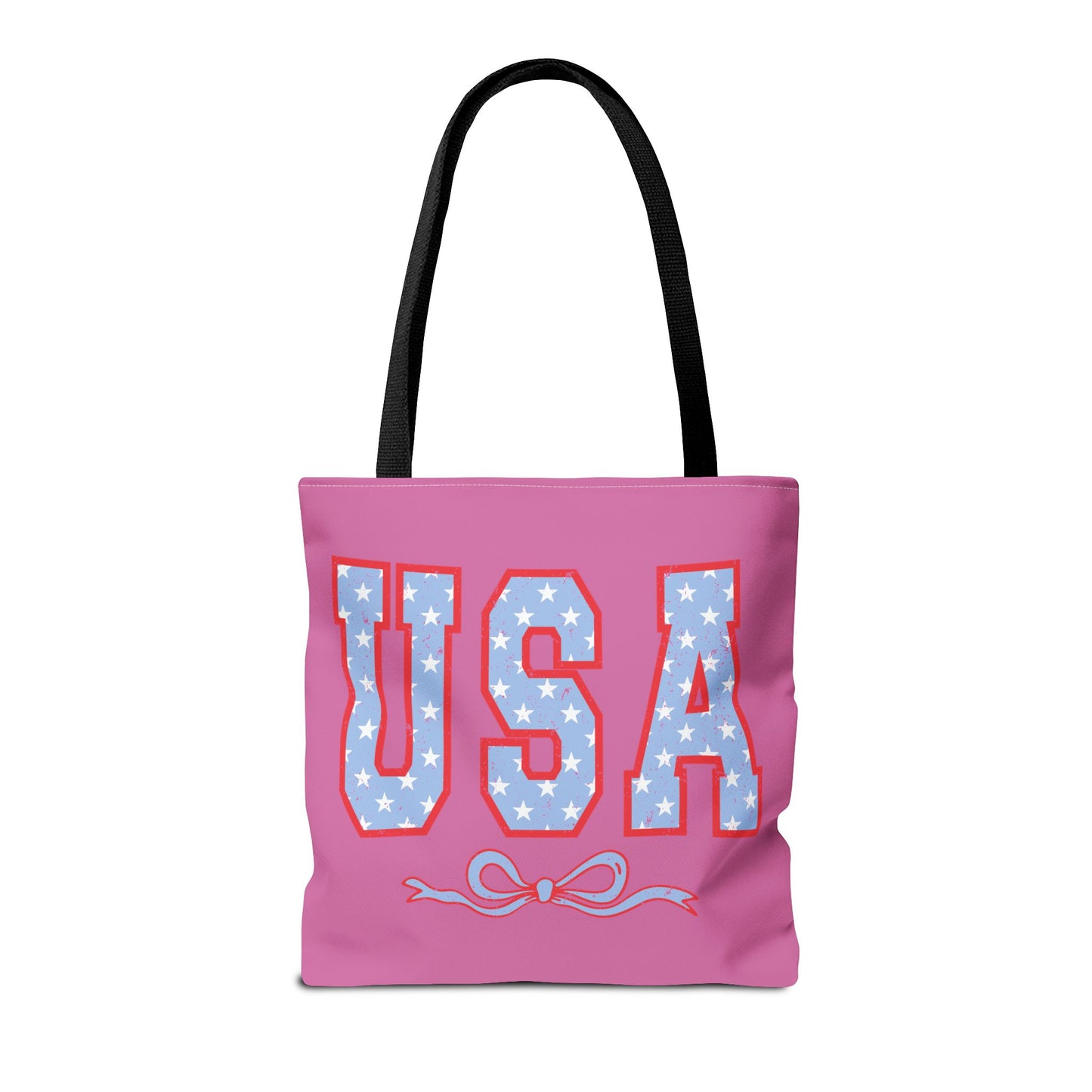 Princess Grace Patriotic USA Tote Bag Fun Stars and Bow Design for Holidays