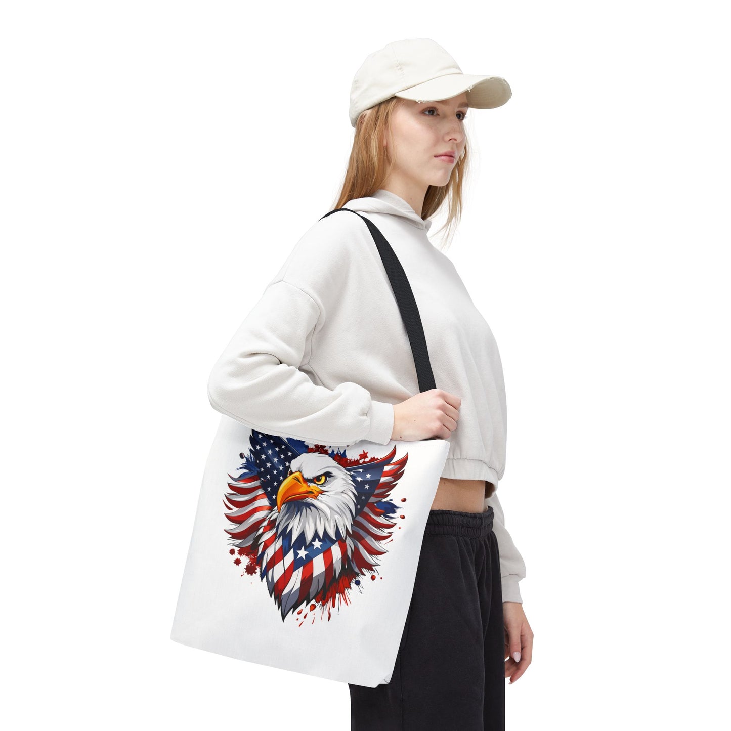 Princess Grace Patriotic Eagle Tote Bag Red White and Blue Design for Independence Day