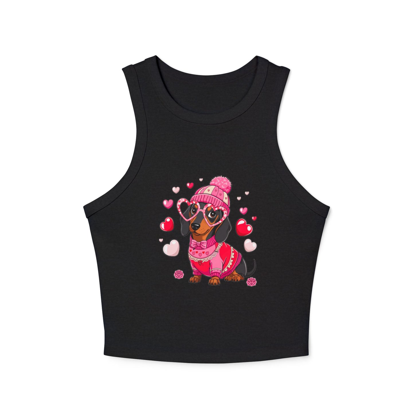 Princess Grace Cute Dachshund Love Tank Top for Women Perfect for Valentine's Day