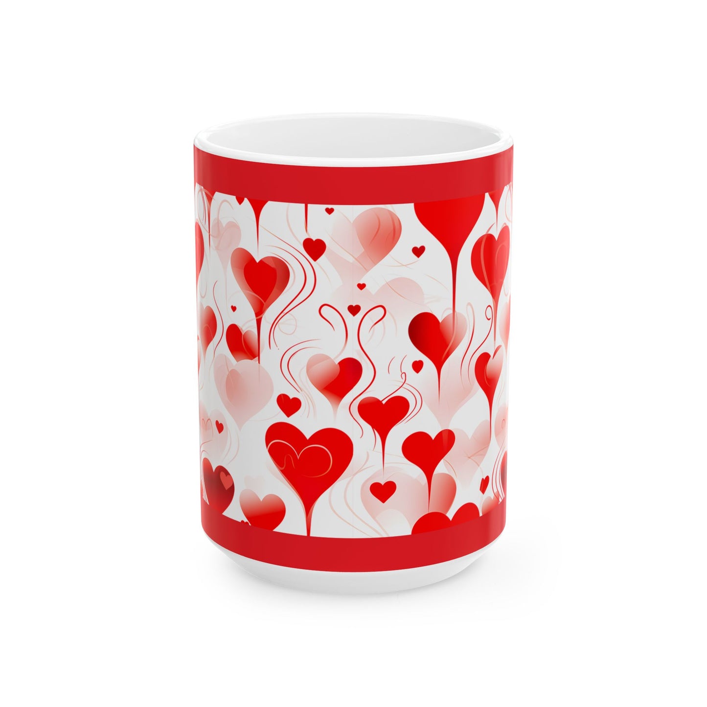 Princess Grace Romantic Heart Print Ceramic Mug Perfect Gift for Valentine's Day and Anniversaries