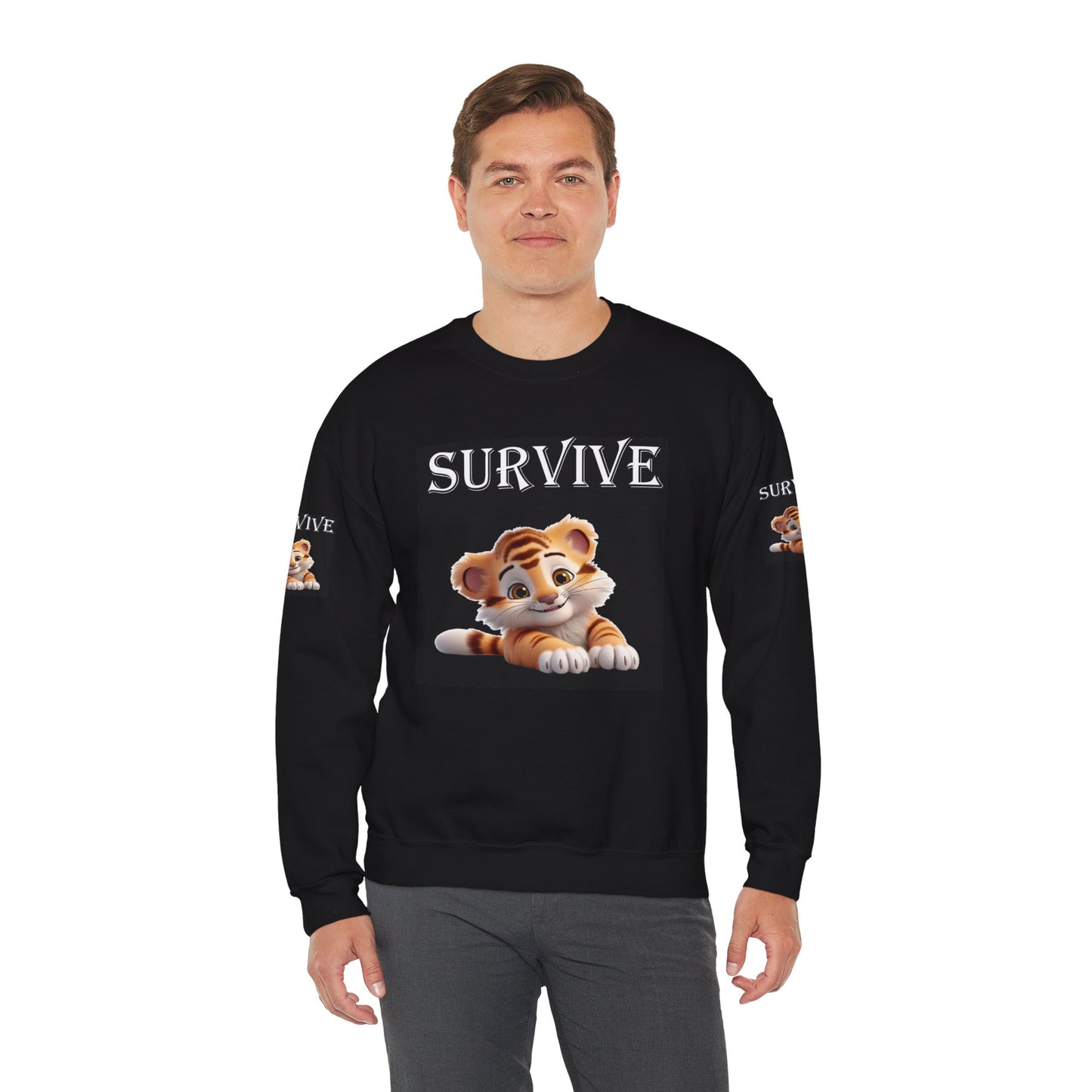 Princess Grace Survive Tiger Unisex Heavy Blend Crewneck Sweatshirt